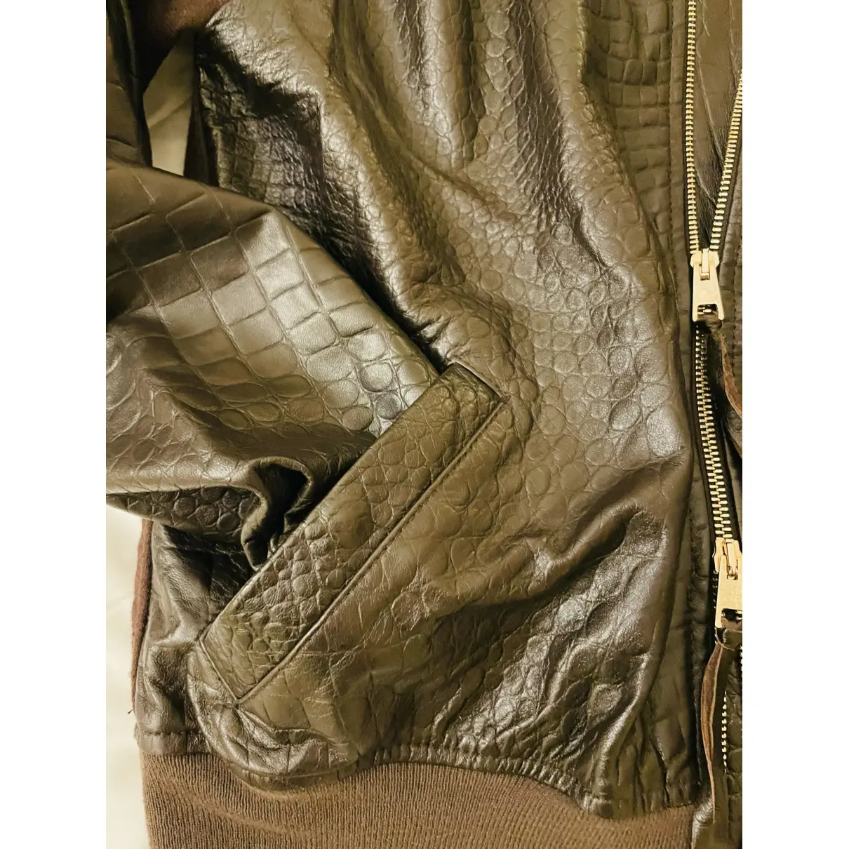 Leather biker jacket Twinset