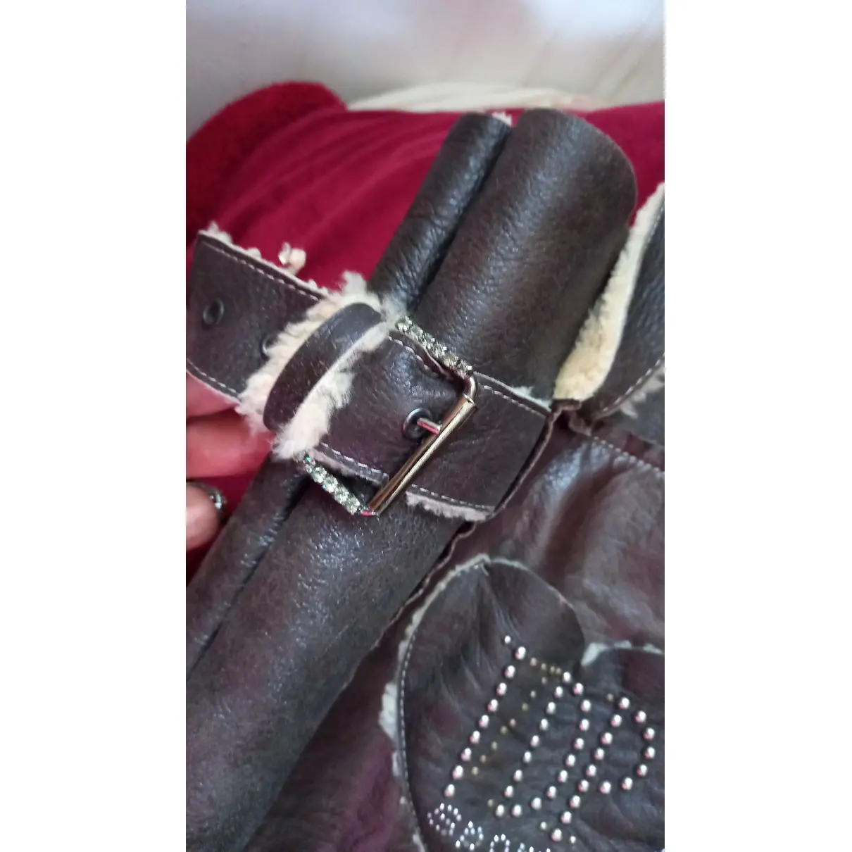 Leather handbag VIA DELLE PERLE
