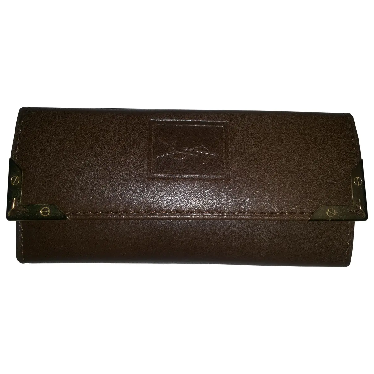 Brown Leather Purse Yves Saint Laurent - Vintage