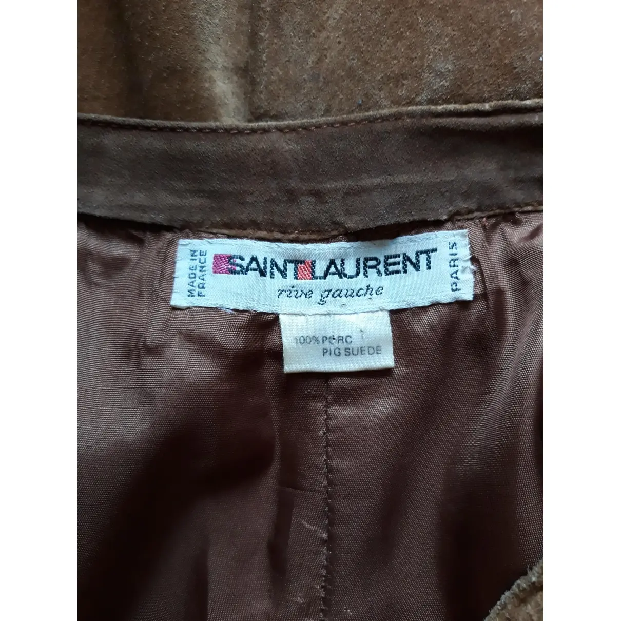 Buy Yves Saint Laurent Leather mid-length skirt online - Vintage