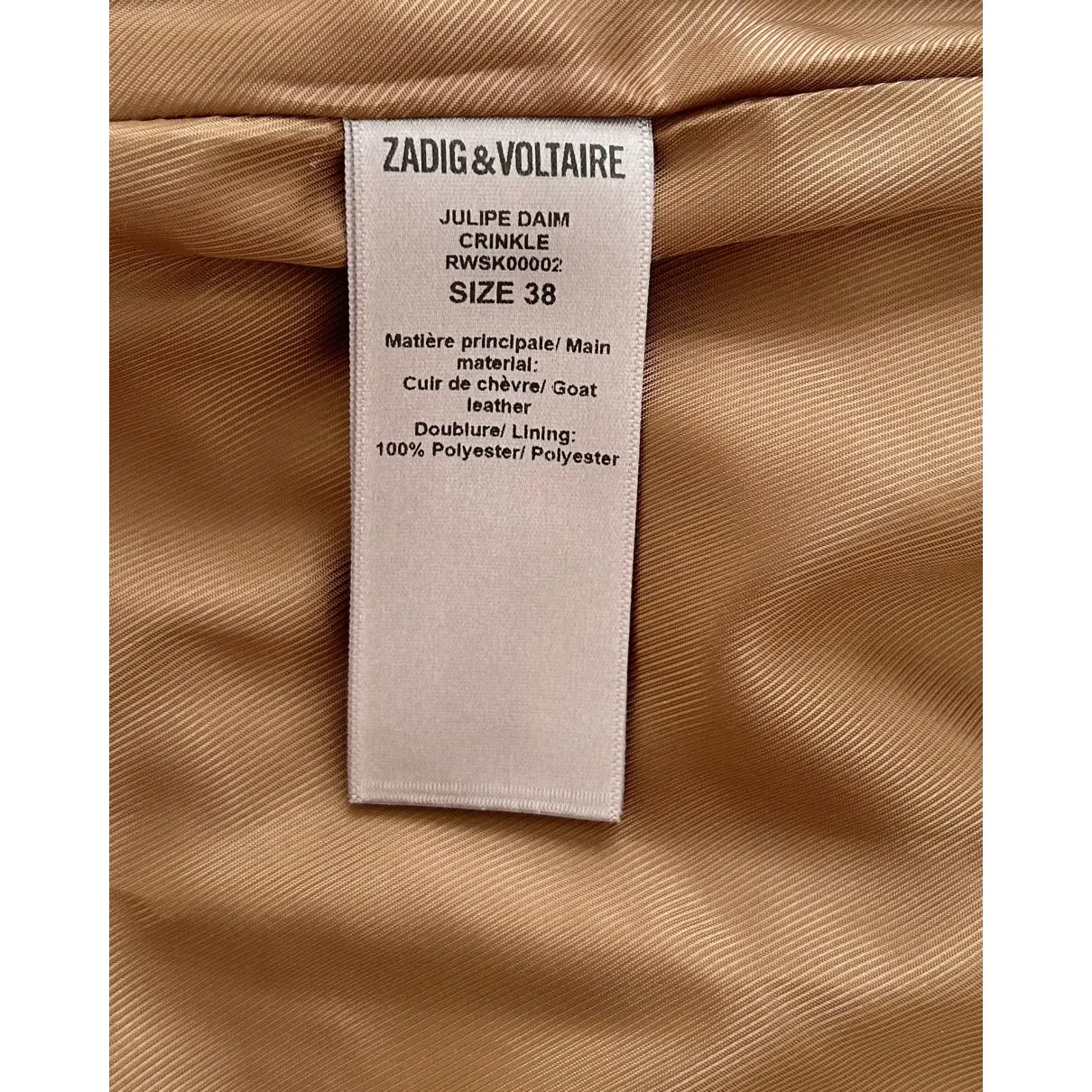 Buy Zadig & Voltaire Leather mini skirt online