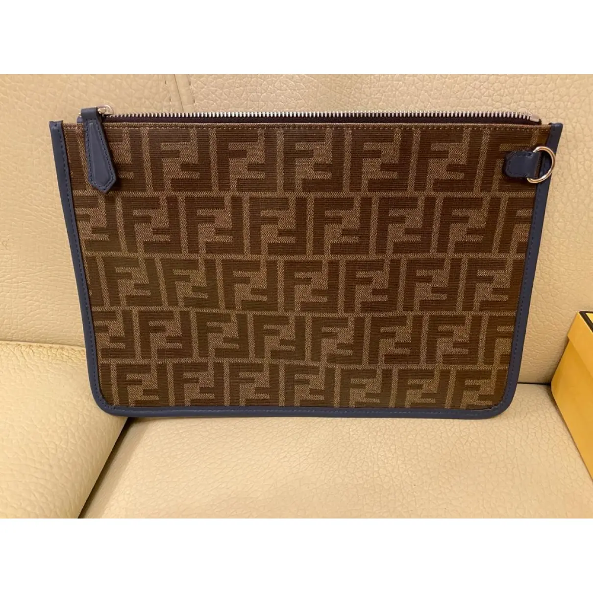 Buy Fendi Double F patent leather clutch bag online