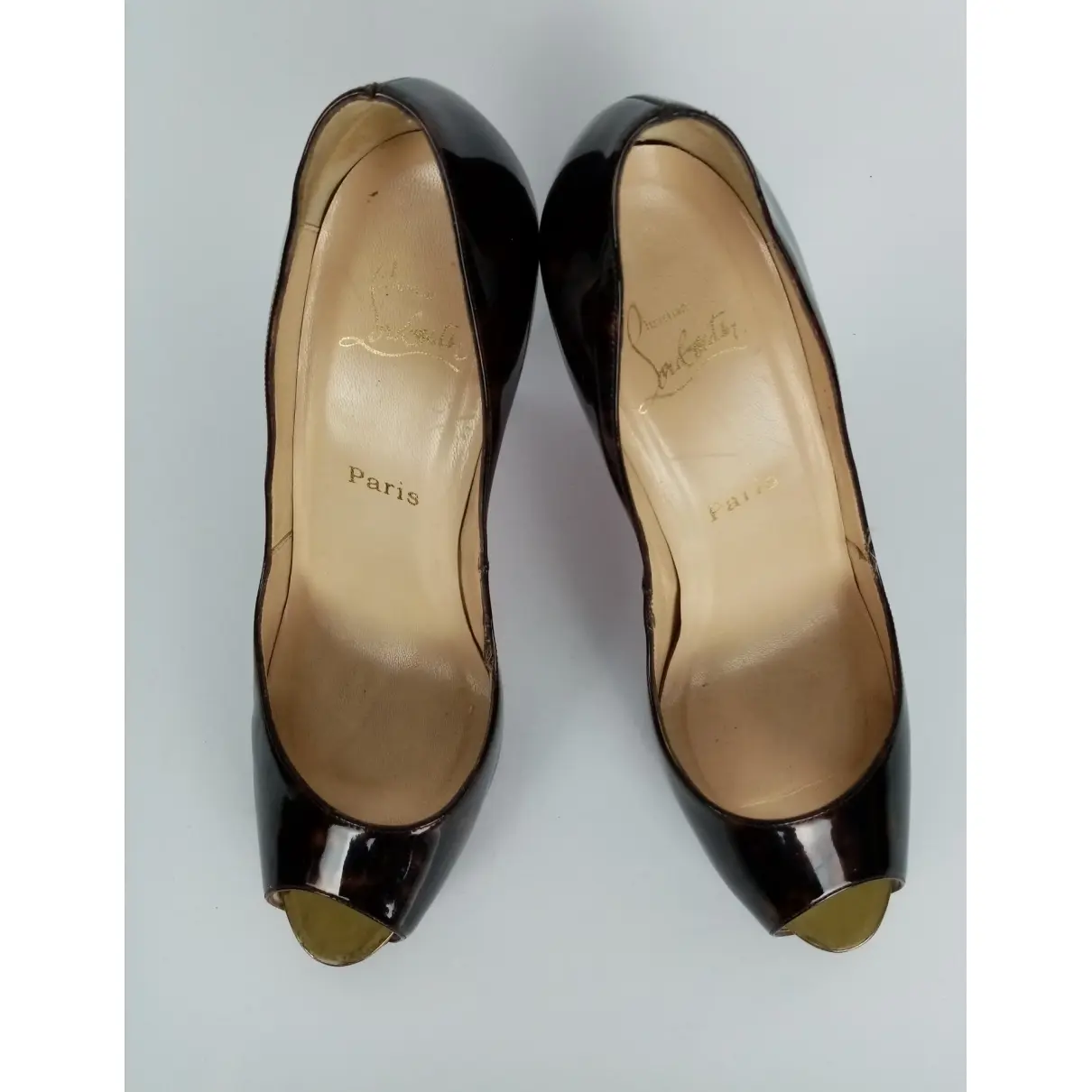 Christian Louboutin Lady Peep patent leather heels for sale - Vintage