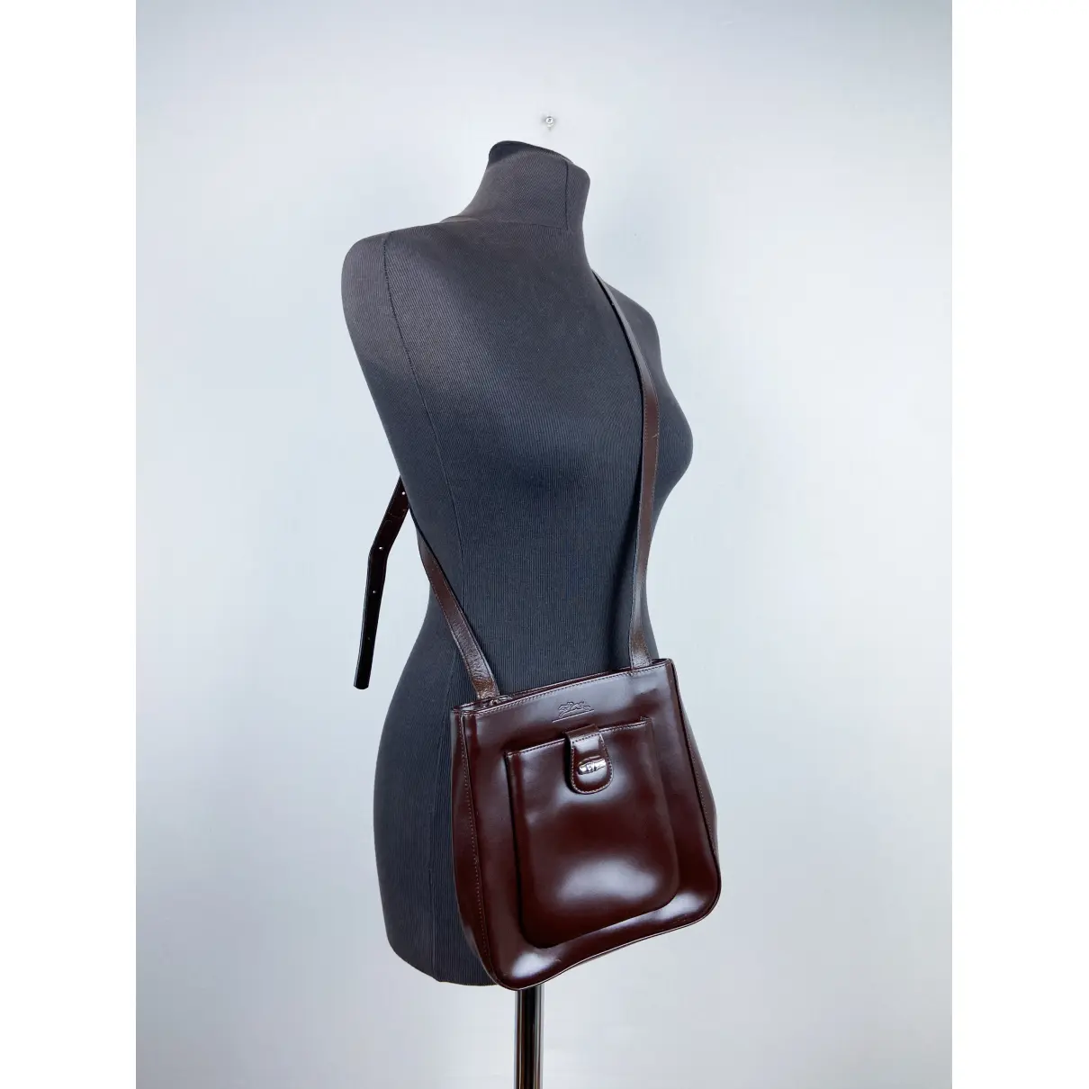 Roseau patent leather crossbody bag Longchamp - Vintage