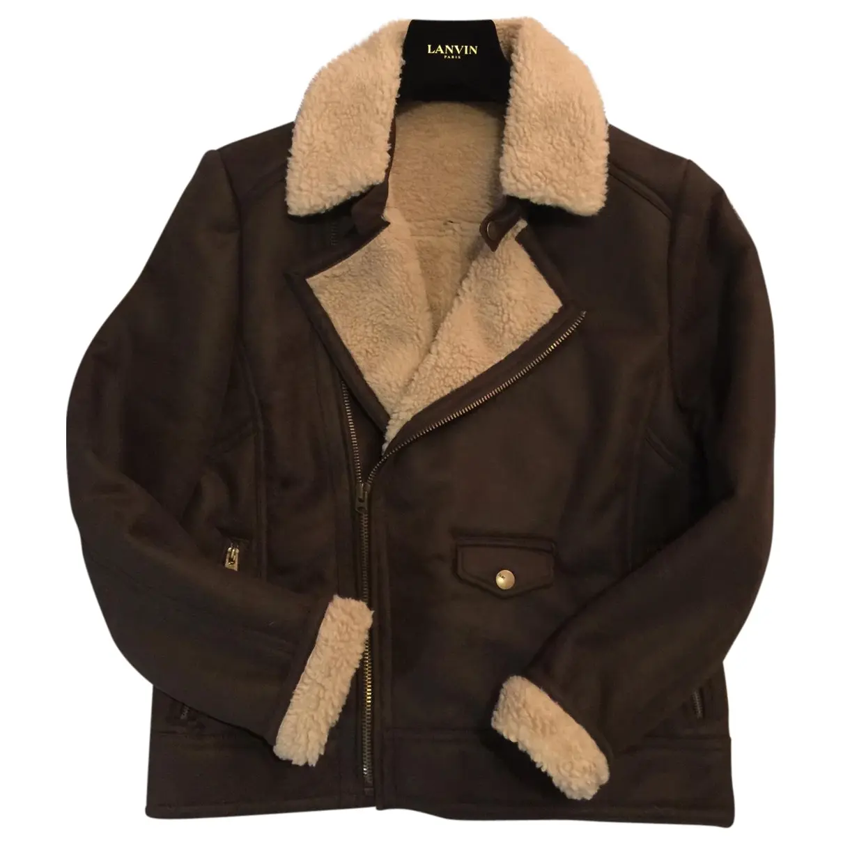 Brown Polyester Jacket Zara