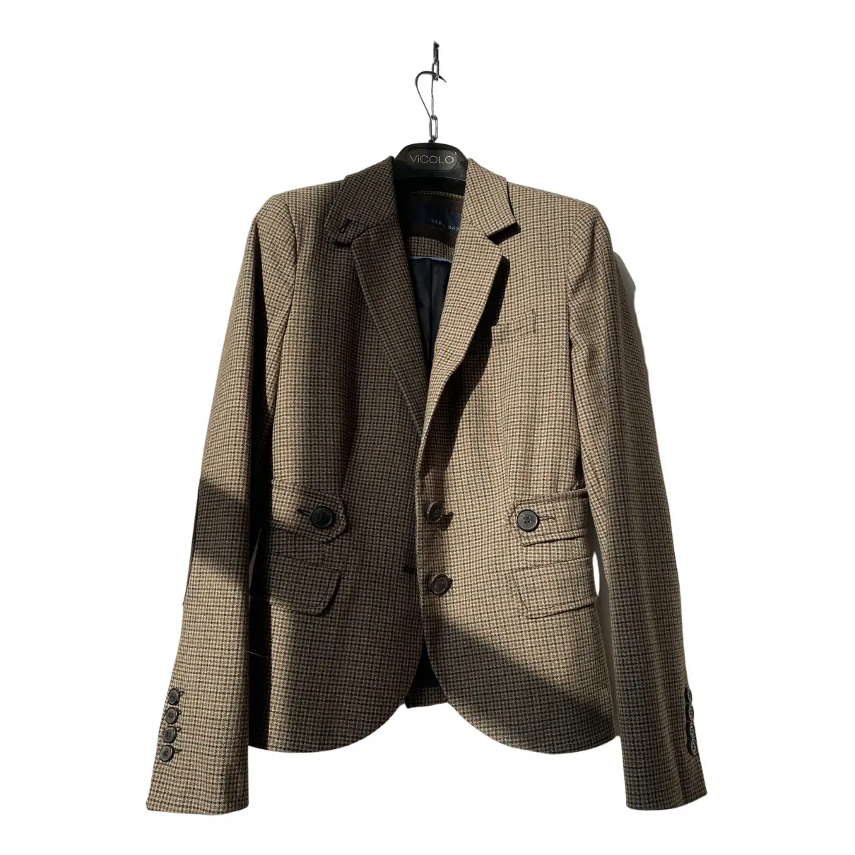 Brown Polyester Jacket Zara
