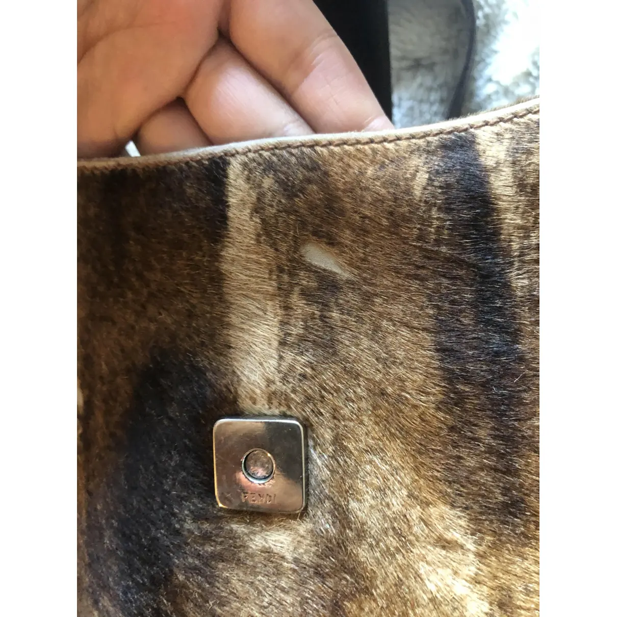 Baguette pony-style calfskin handbag Fendi - Vintage