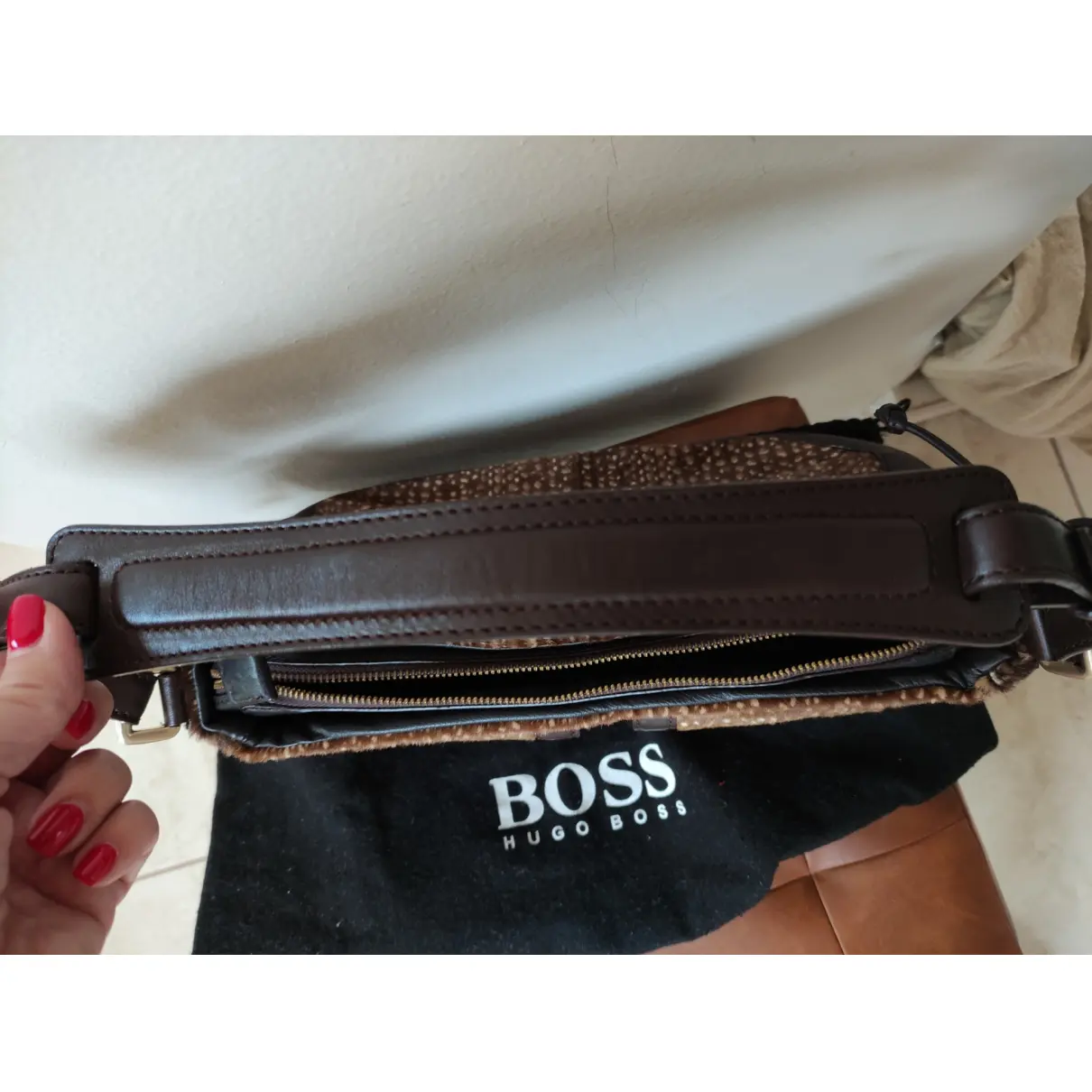 Buy Hugo Boss Pony-style calfskin handbag online
