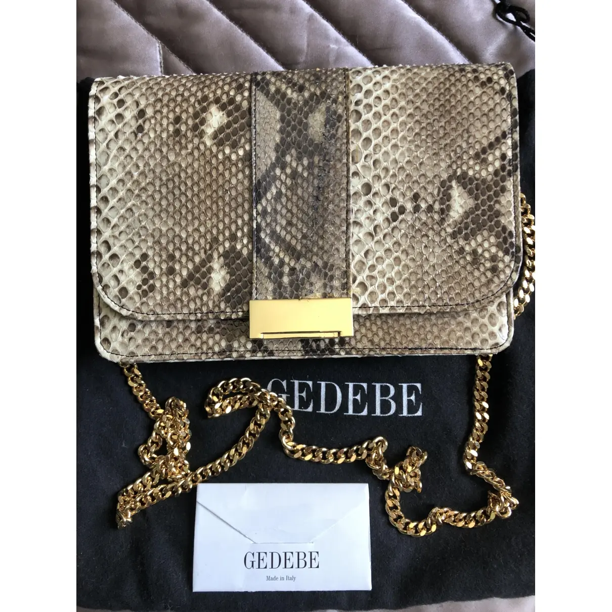 Gedebe Python clutch bag for sale