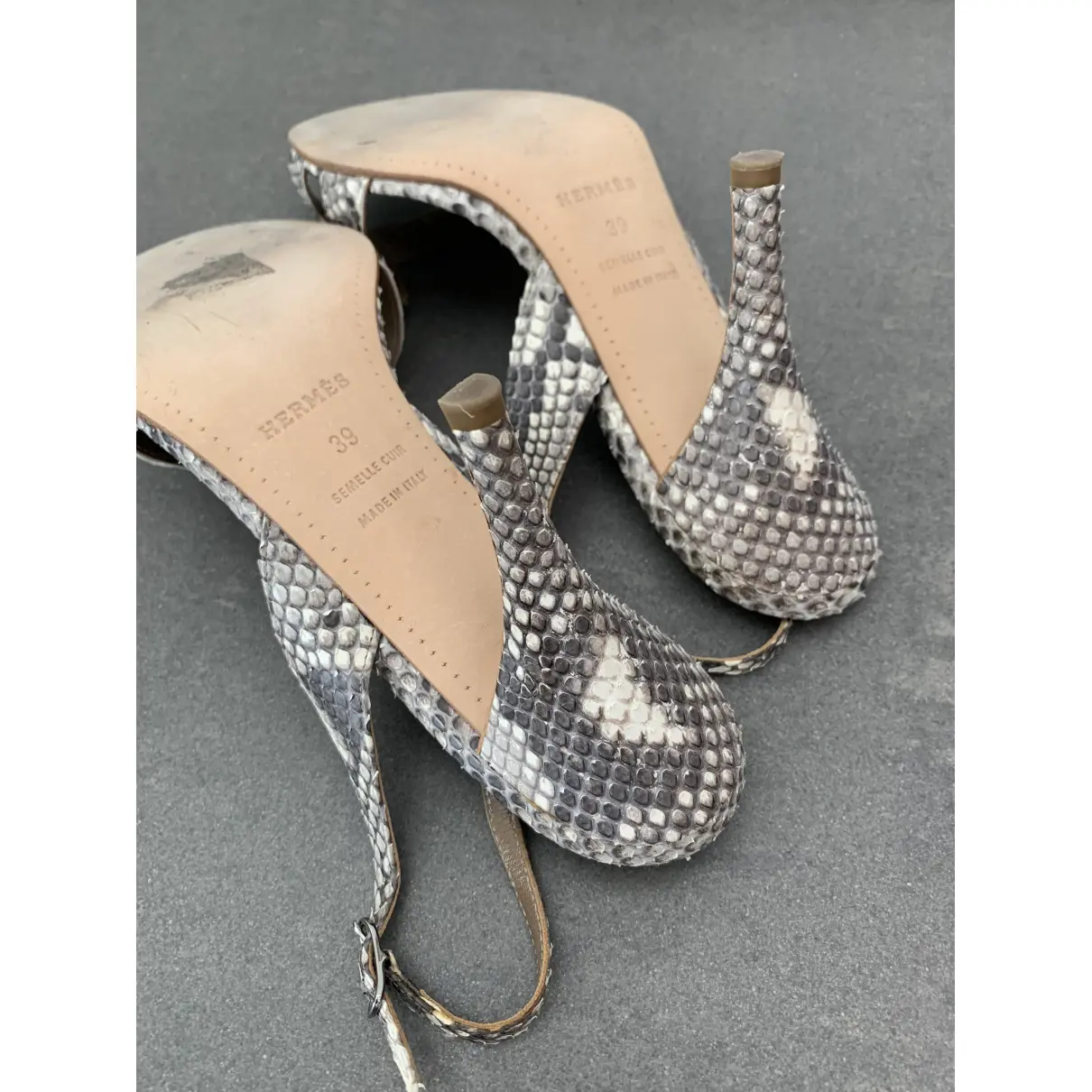Night python sandals Hermès