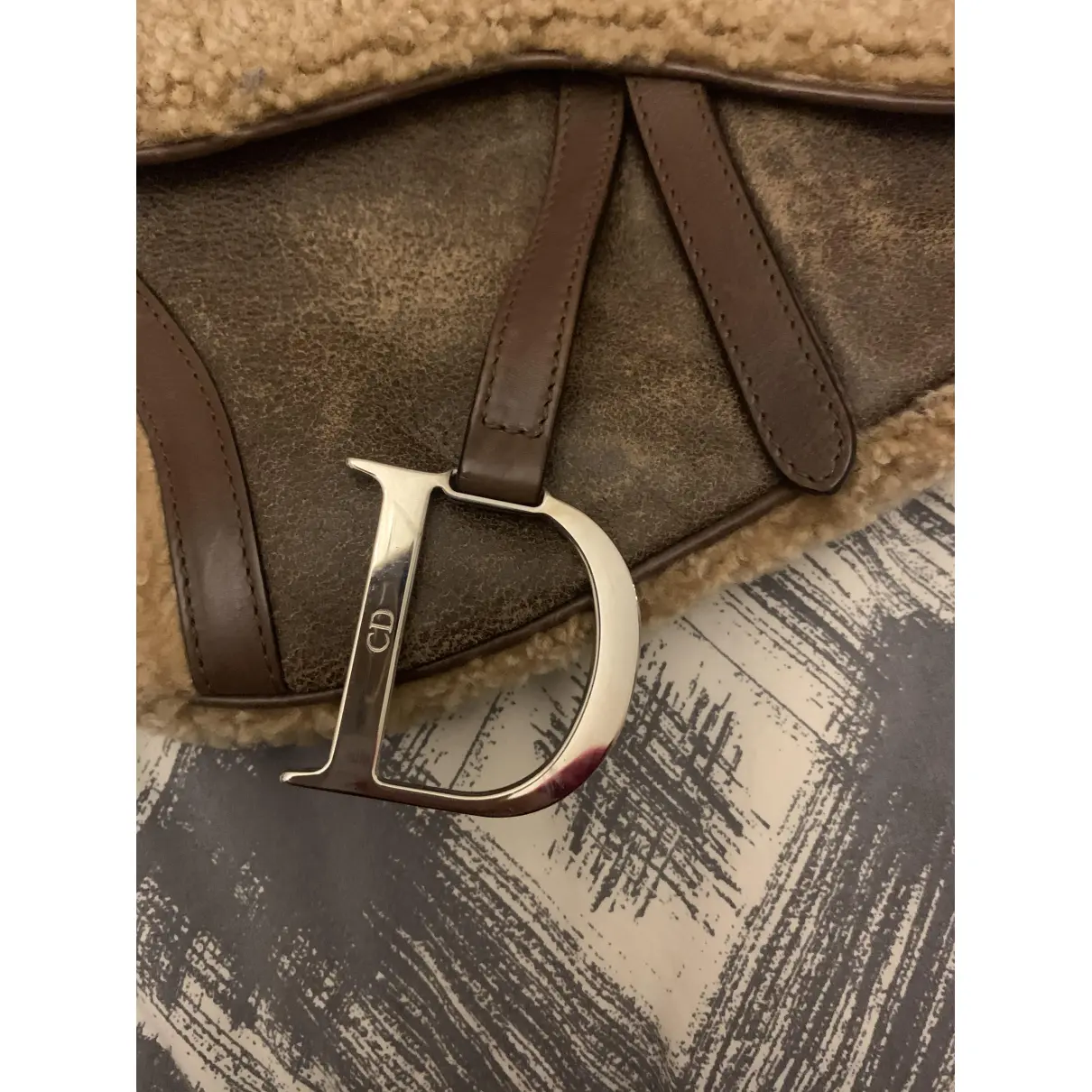 Saddle Vintage shearling handbag Dior - Vintage