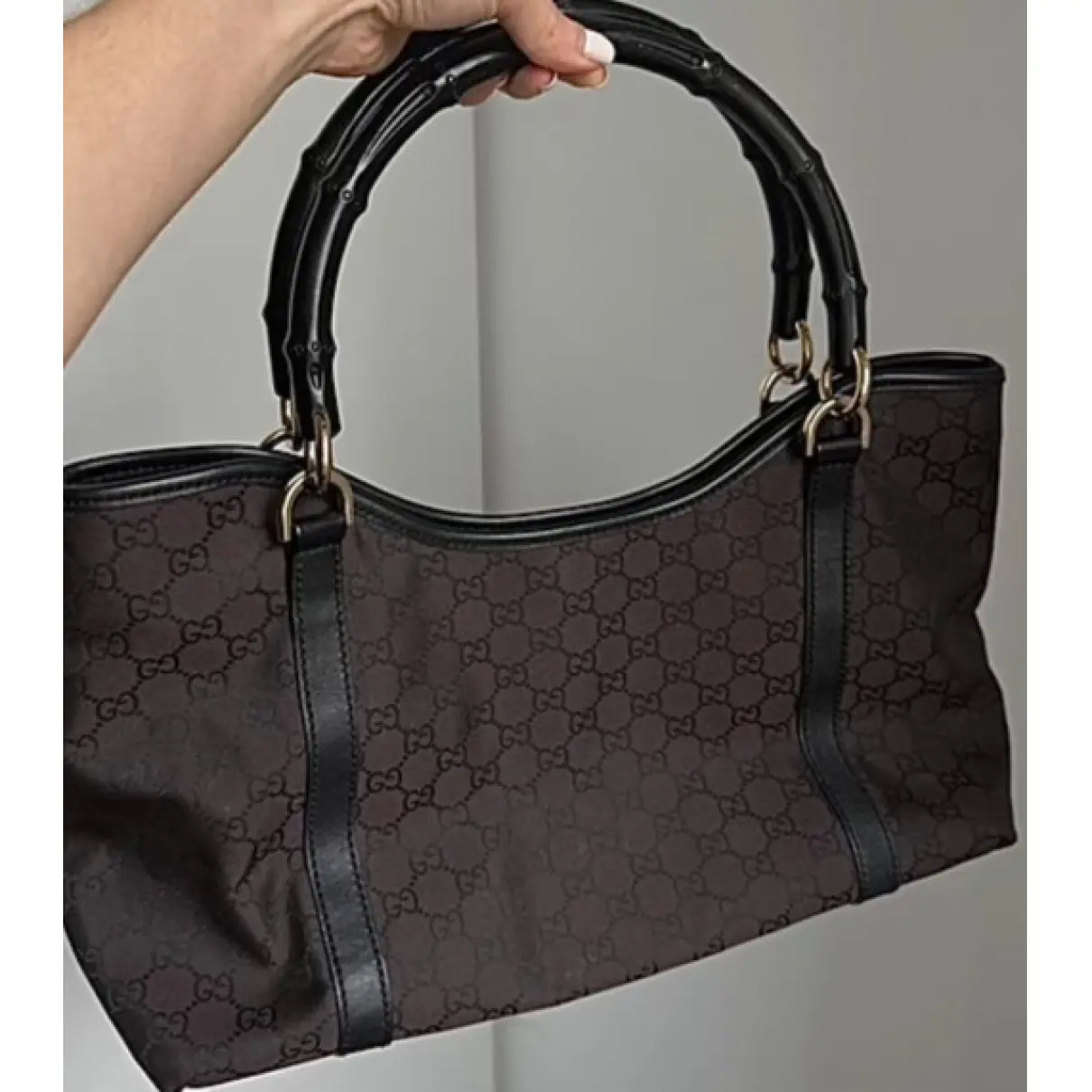 Bamboo Frame Satchel silk handbag Gucci - Vintage