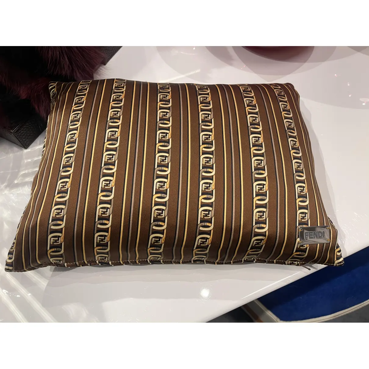 Buy Fendi FF silk cushion online