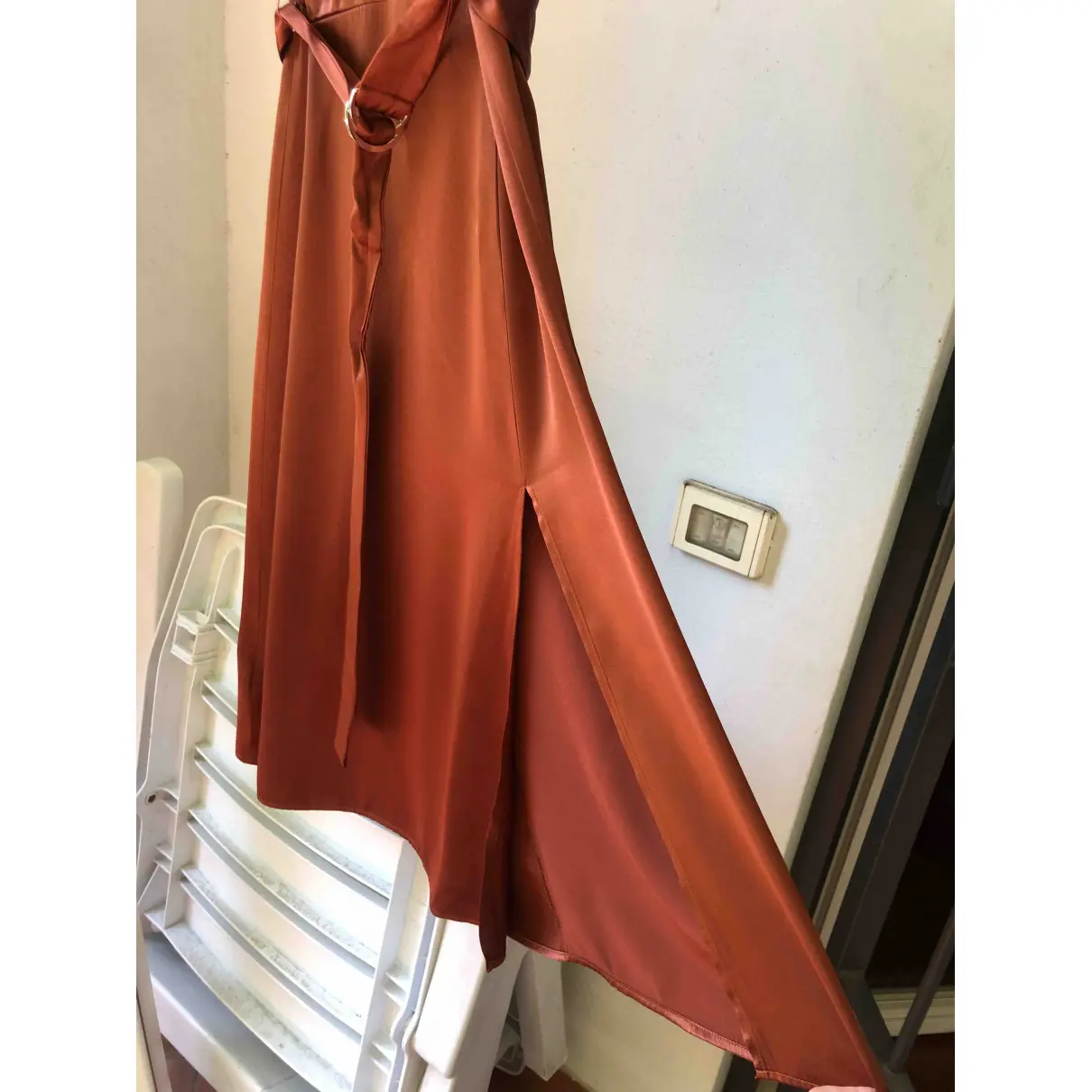 Silk mid-length dress Mango