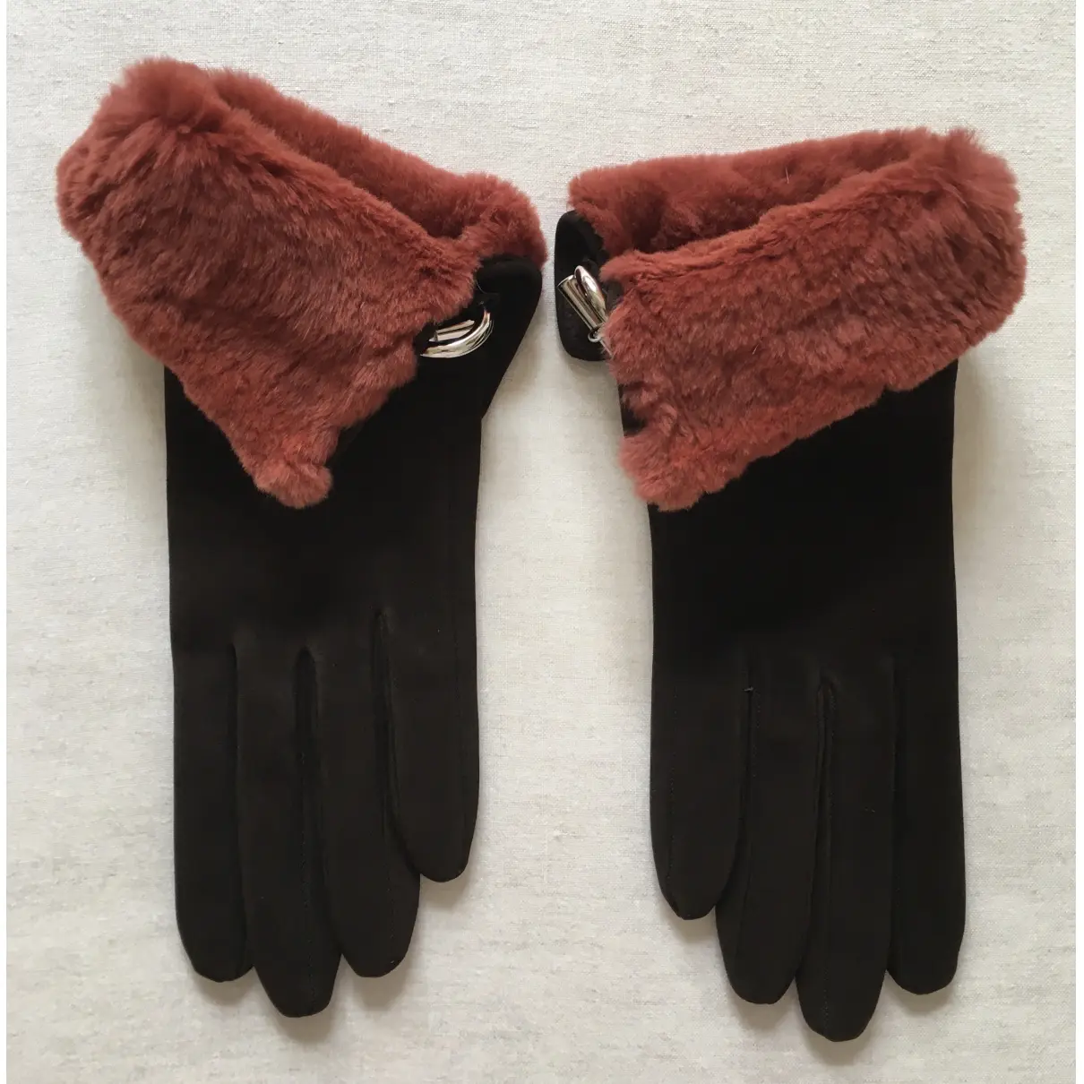 Shearling gloves Hermès - Vintage