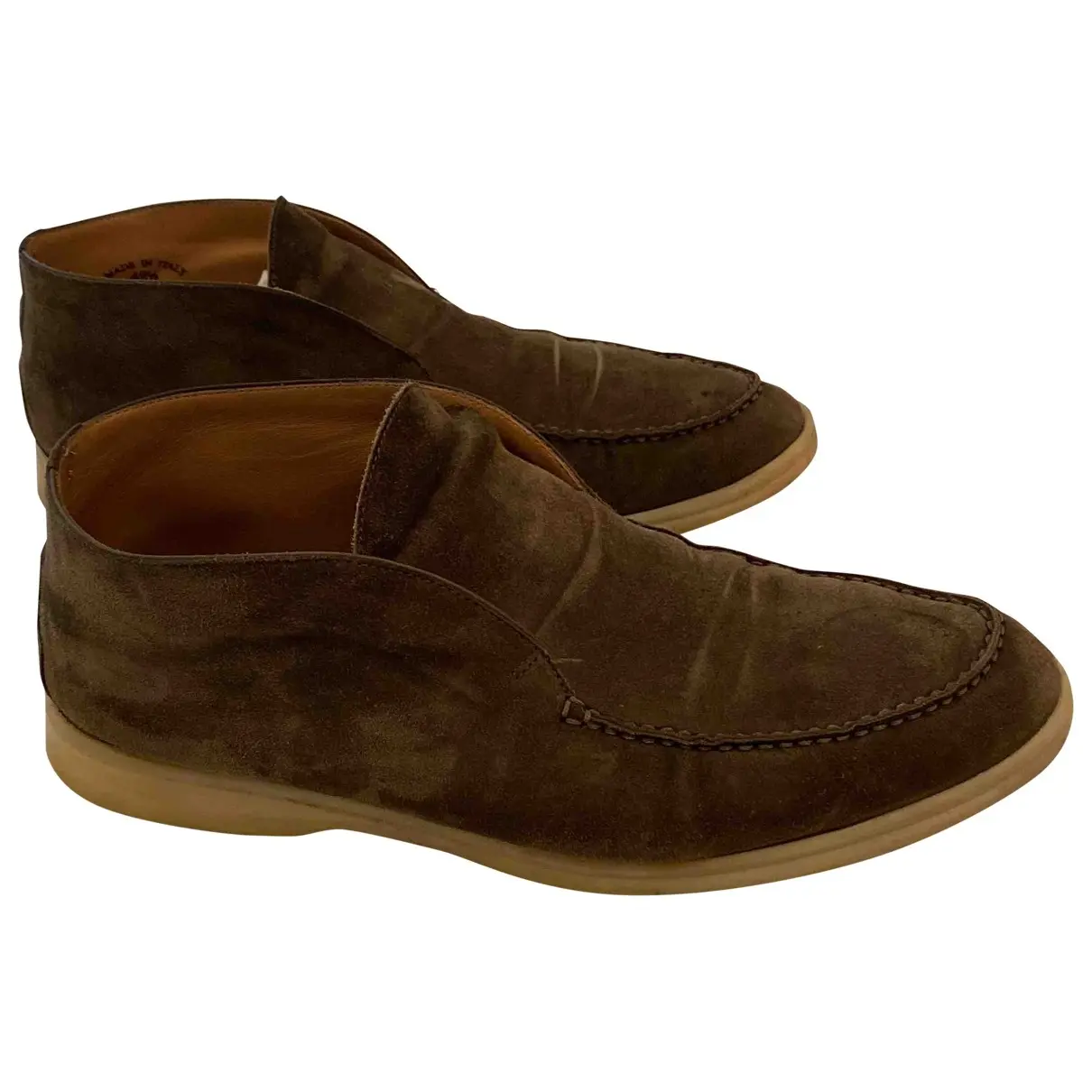 Brown Suede Boots Loro Piana