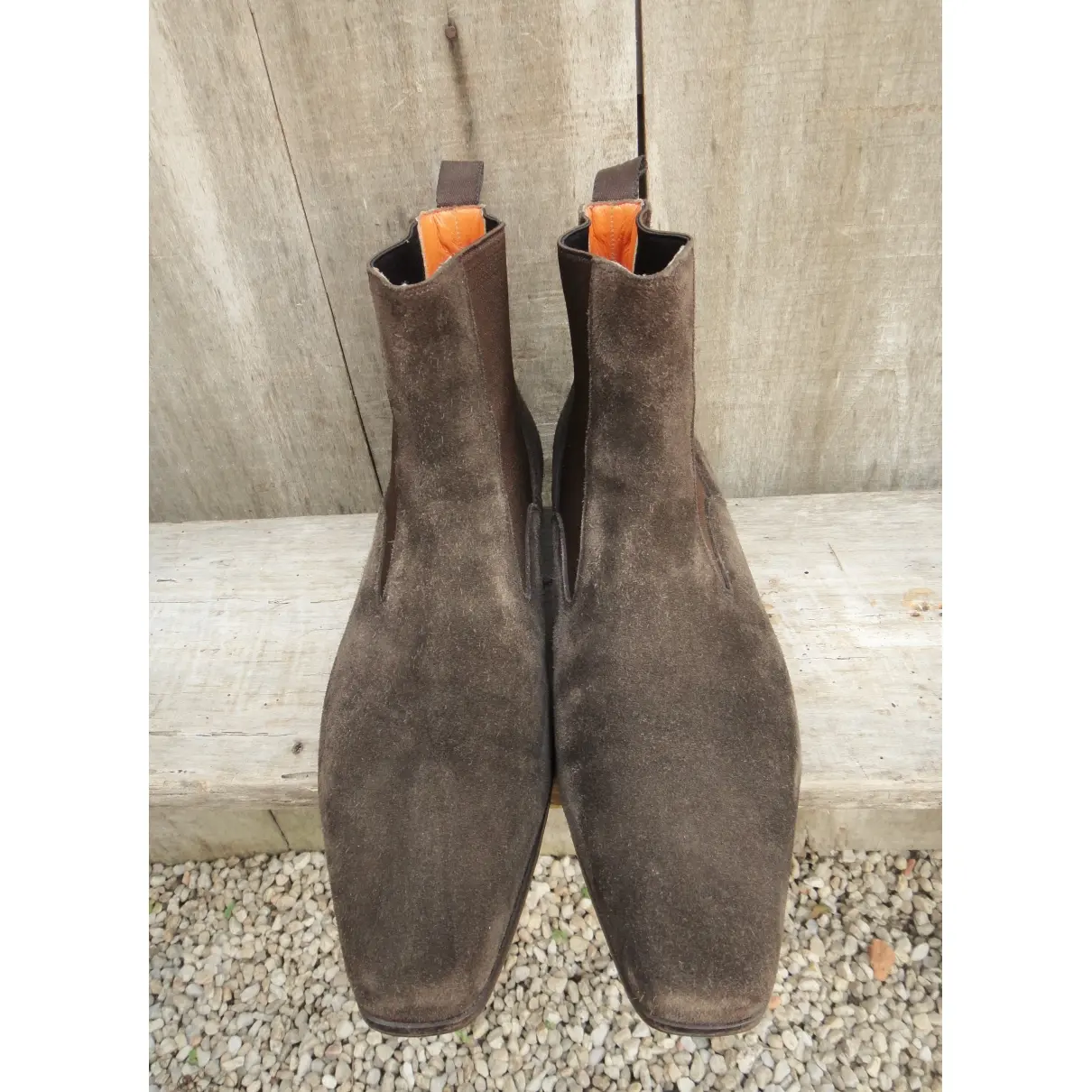 Buy Santoni Brown Suede Boots online