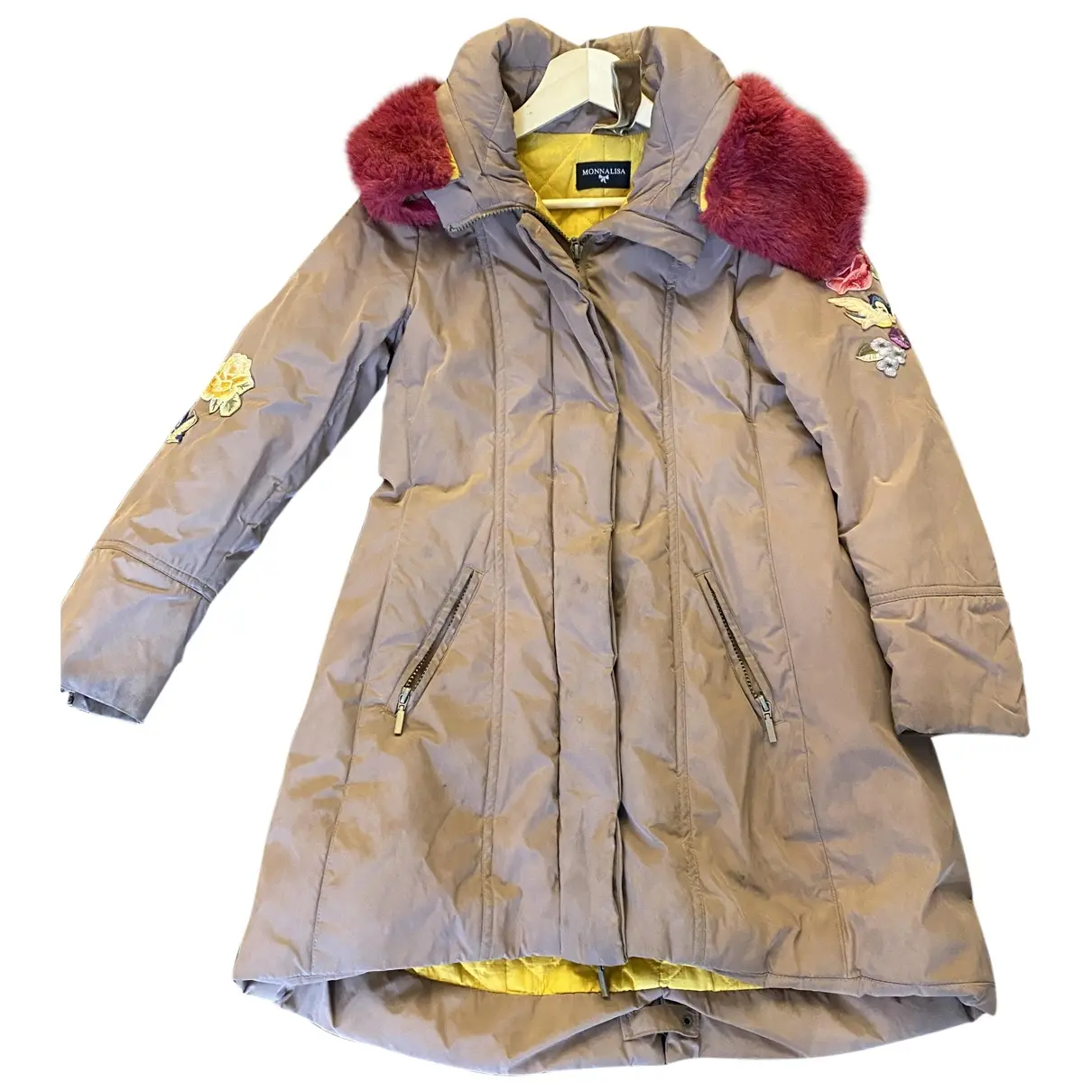 Brown Synthetic Jacket & coat MONNALISA