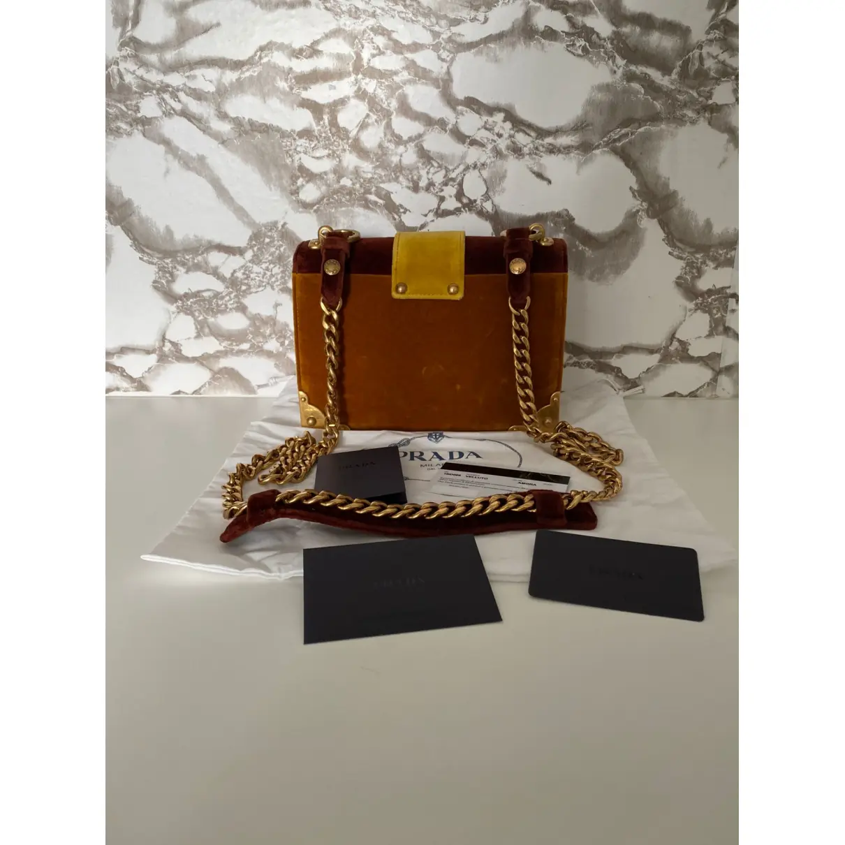 Buy Prada Cahier velvet handbag online
