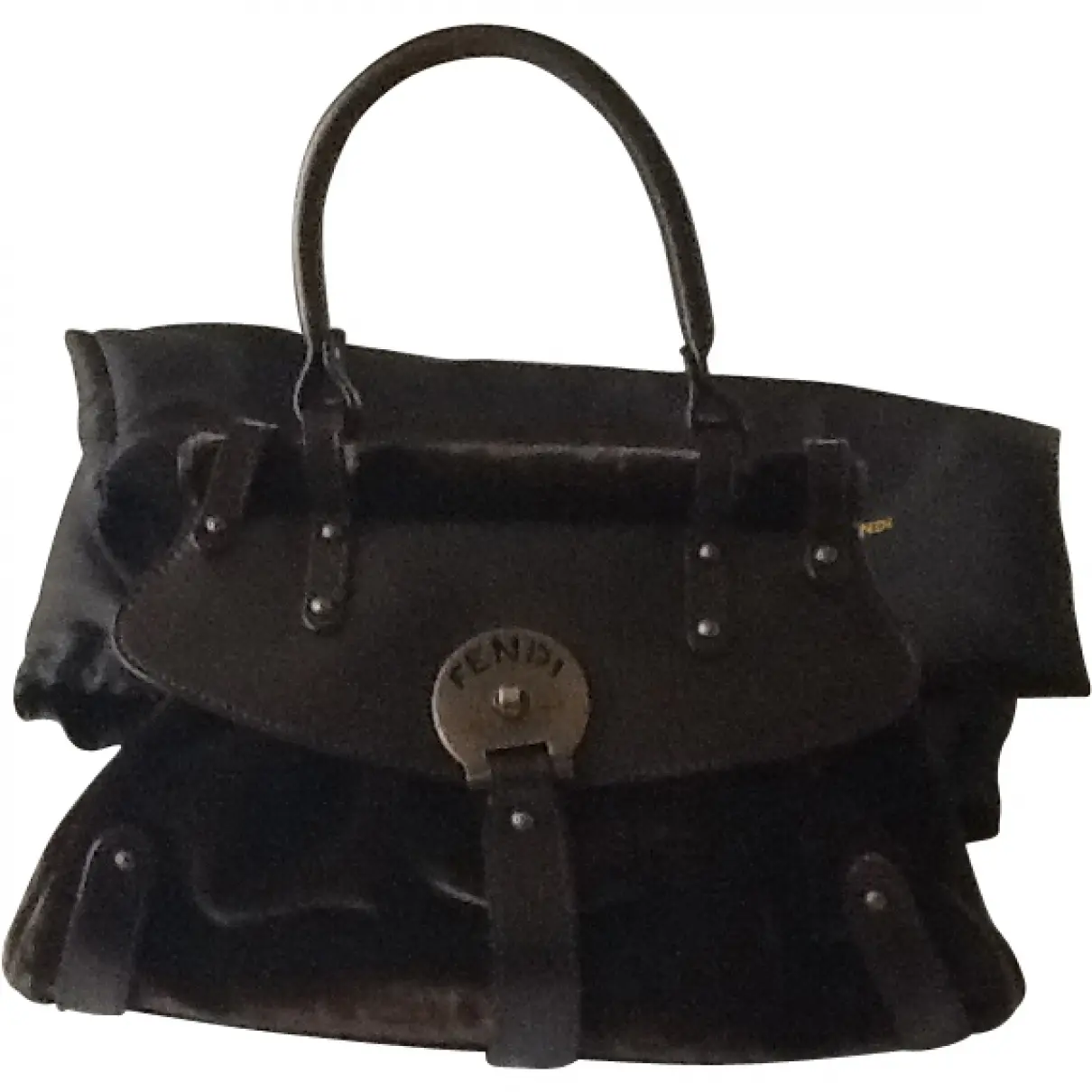 Brown Velvet Handbag Fendi