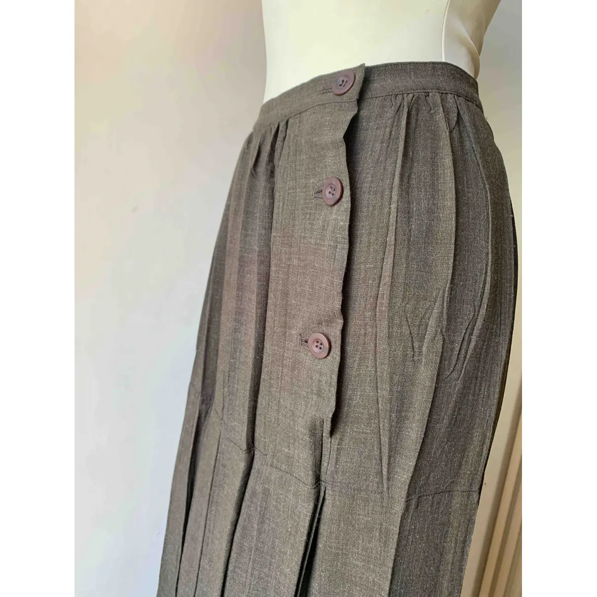 Buy Issey Miyake Wool maxi skirt online - Vintage