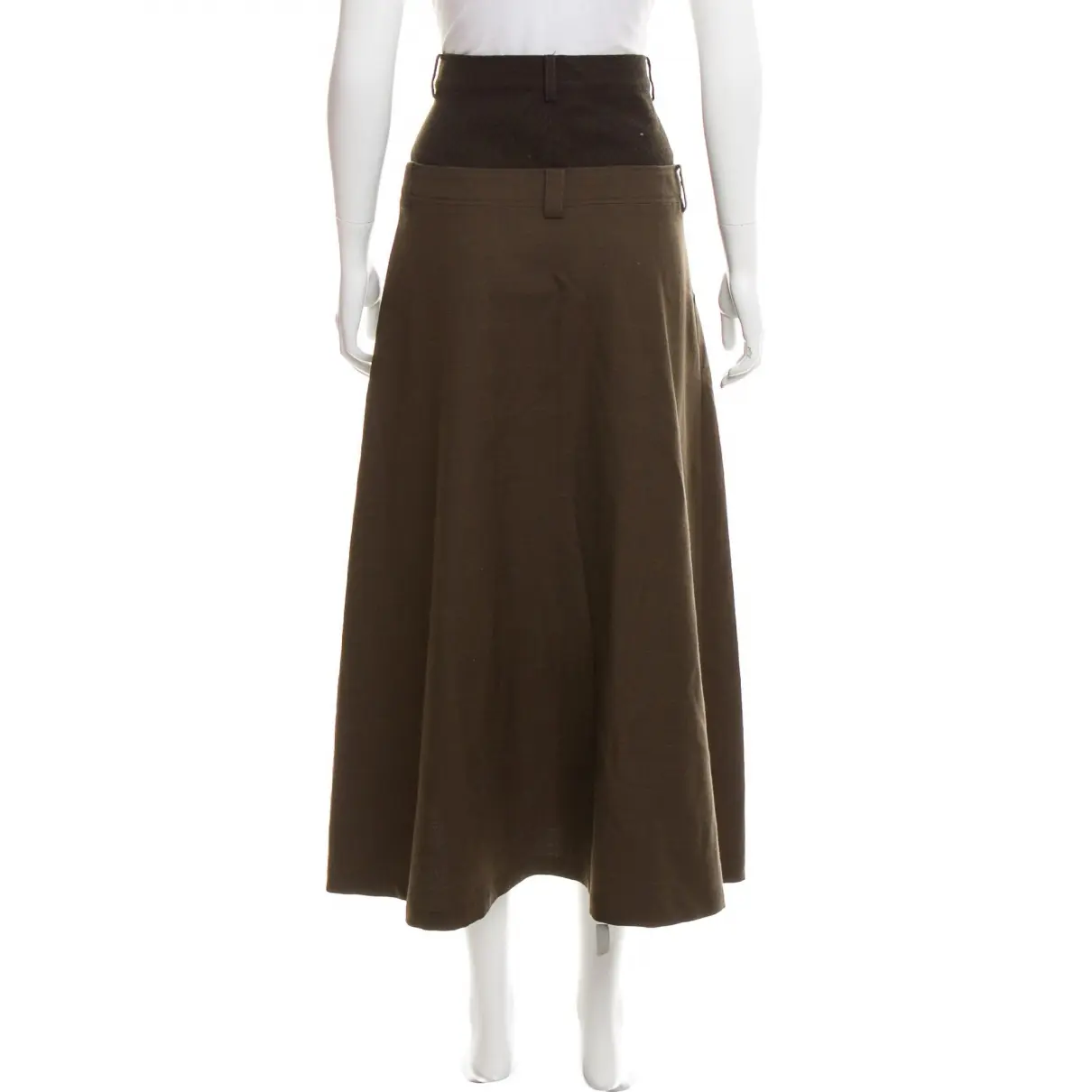 Buy Yohji Yamamoto Wool mid-length skirt online