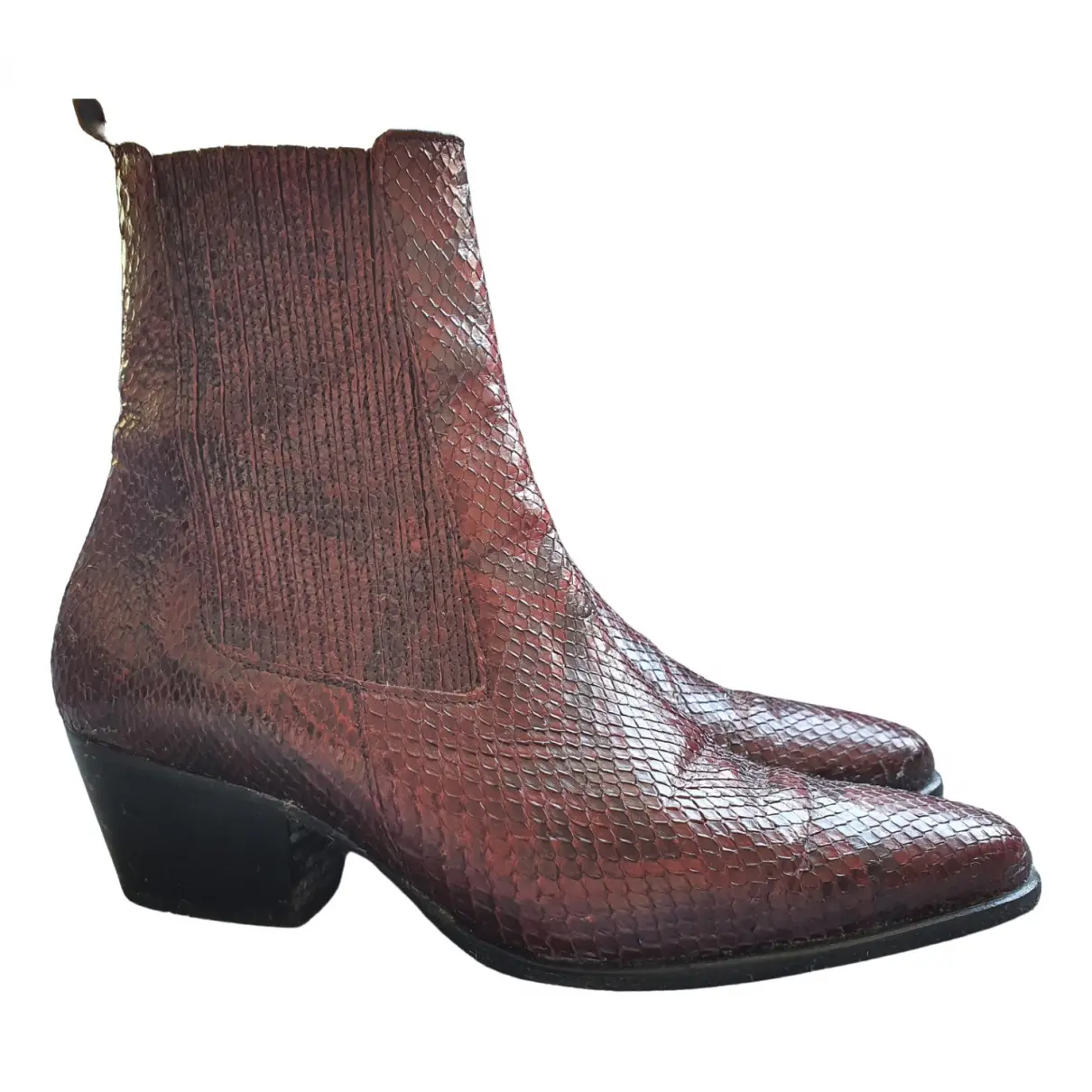 Exotic leathers ankle boots Sandro