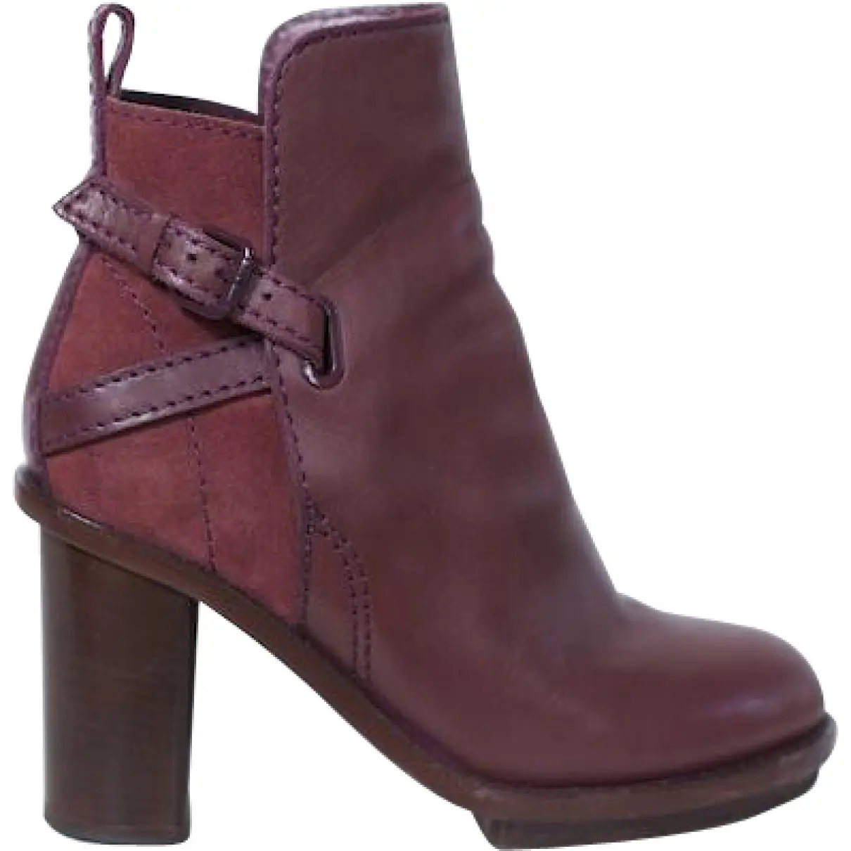 Burgundy Leather Ankle boots Acne Studios