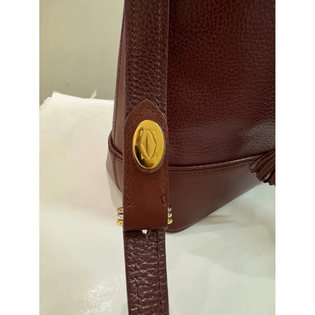 Leather crossbody bag Cartier - Vintage