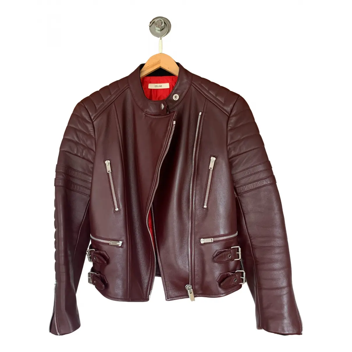 Leather biker jacket Celine