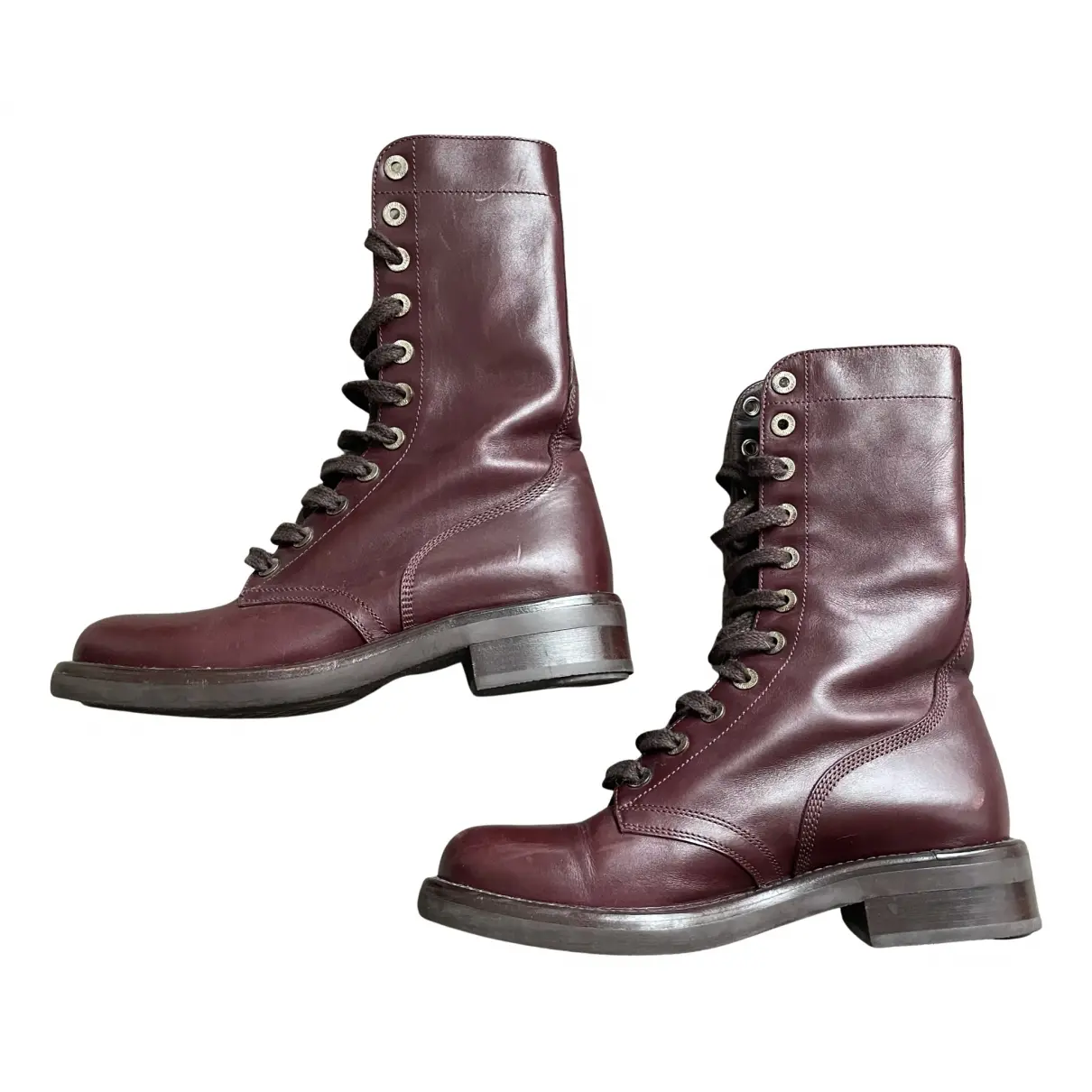 Leather biker boots Chanel
