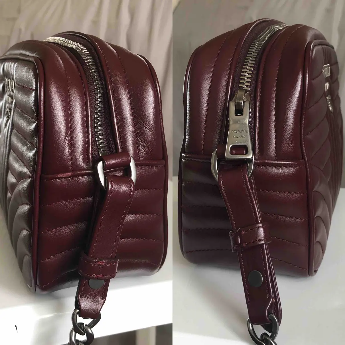 Diagramme leather crossbody bag Prada