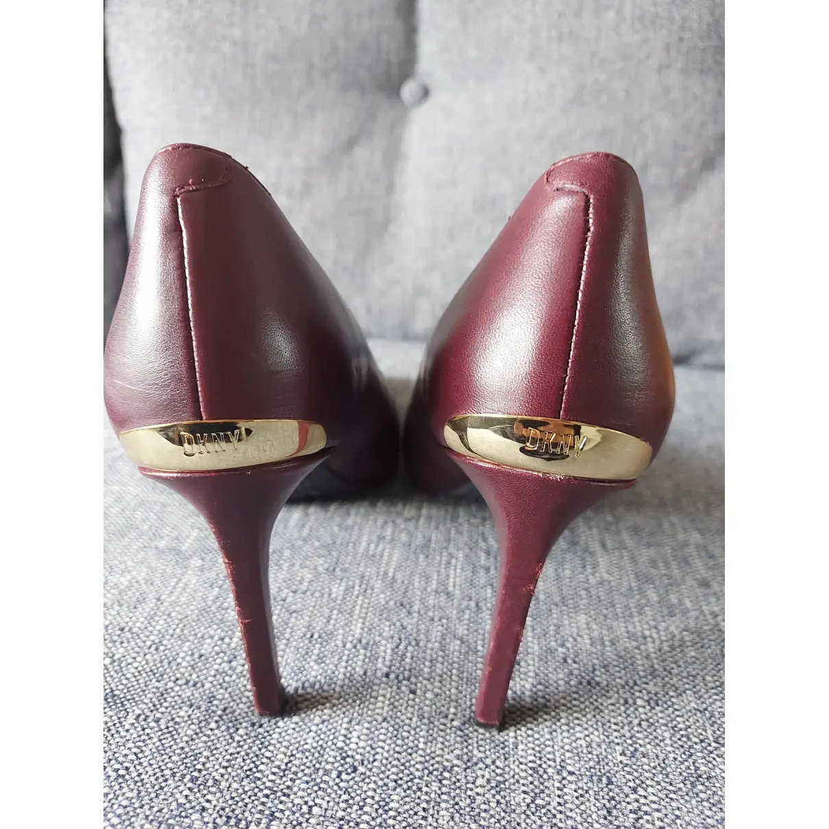 Leather heels Dkny