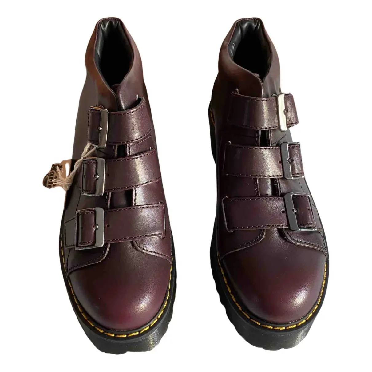 Buy Dr. Martens Burgundy Leather Boots online