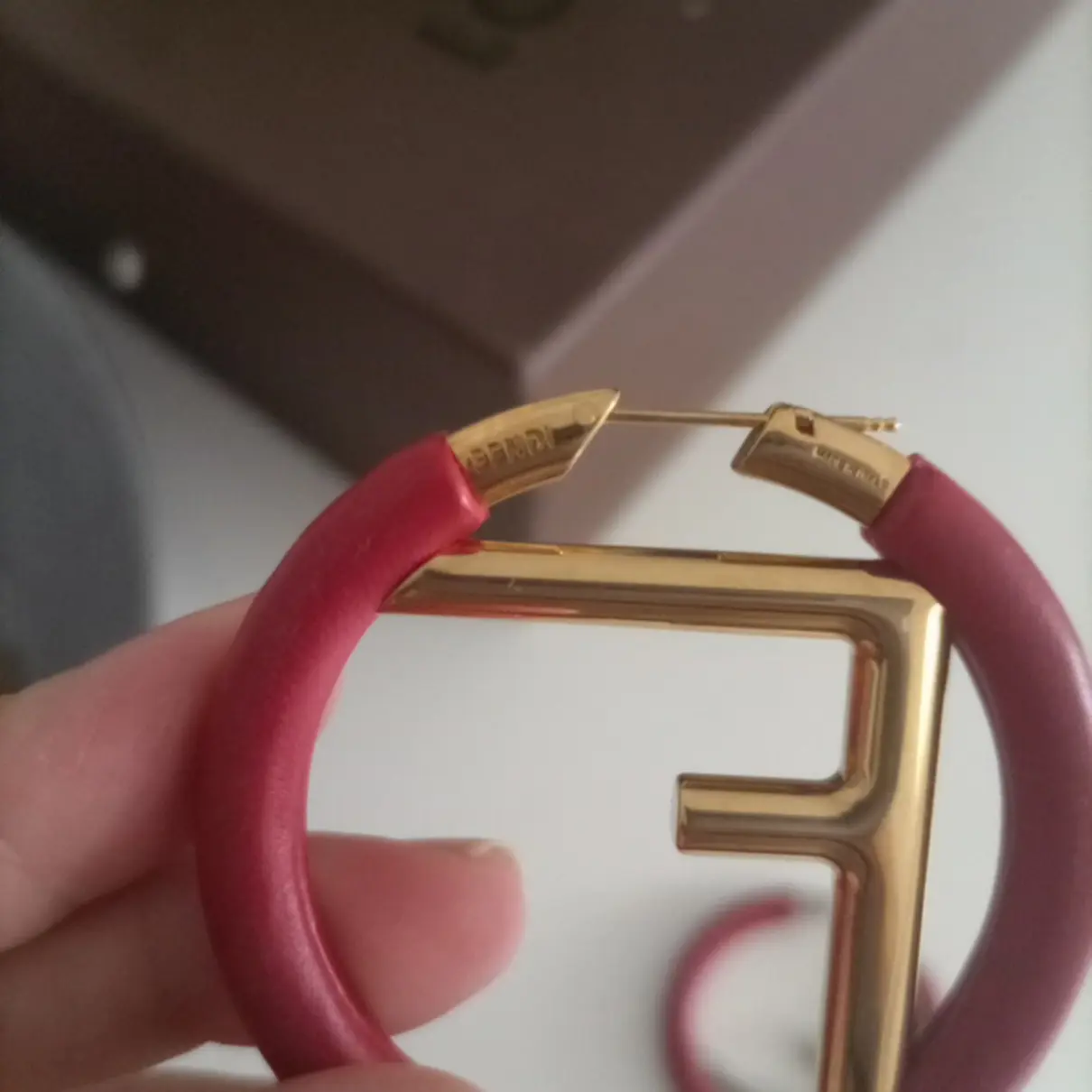 Buy Fendi F is Fendi leather earrings online