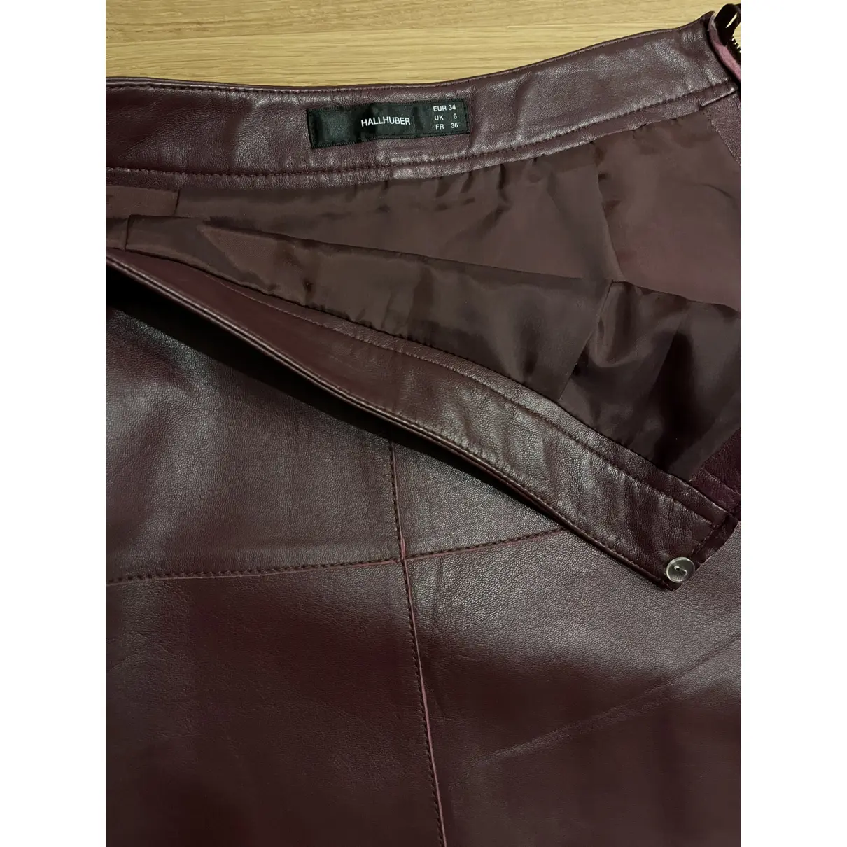 Buy Hallhuber Leather mini skirt online