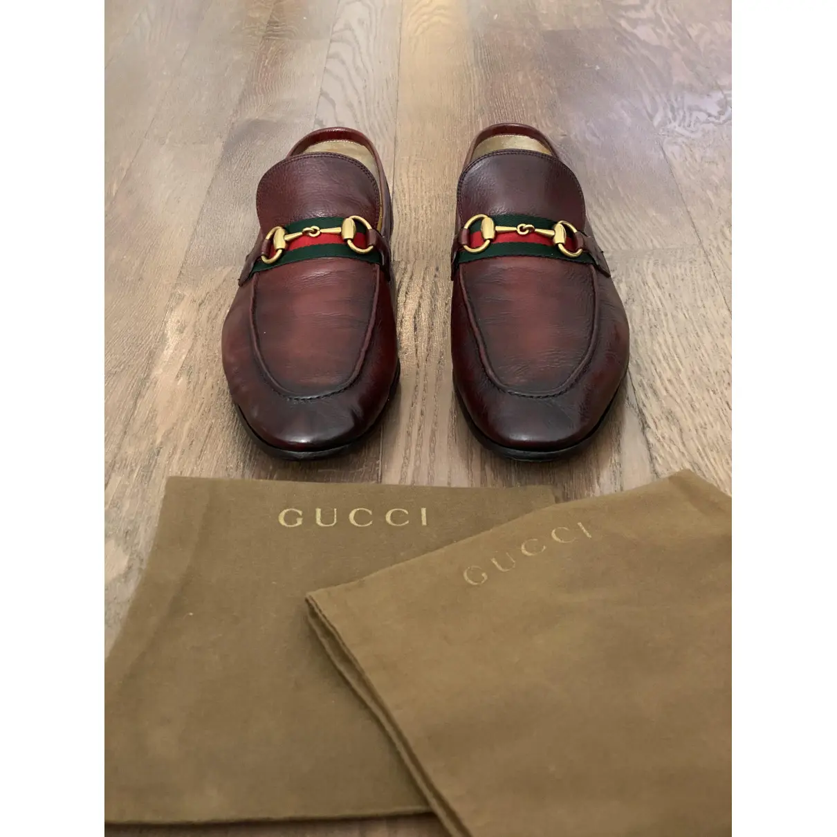 Buy Gucci Jordaan leather flats online