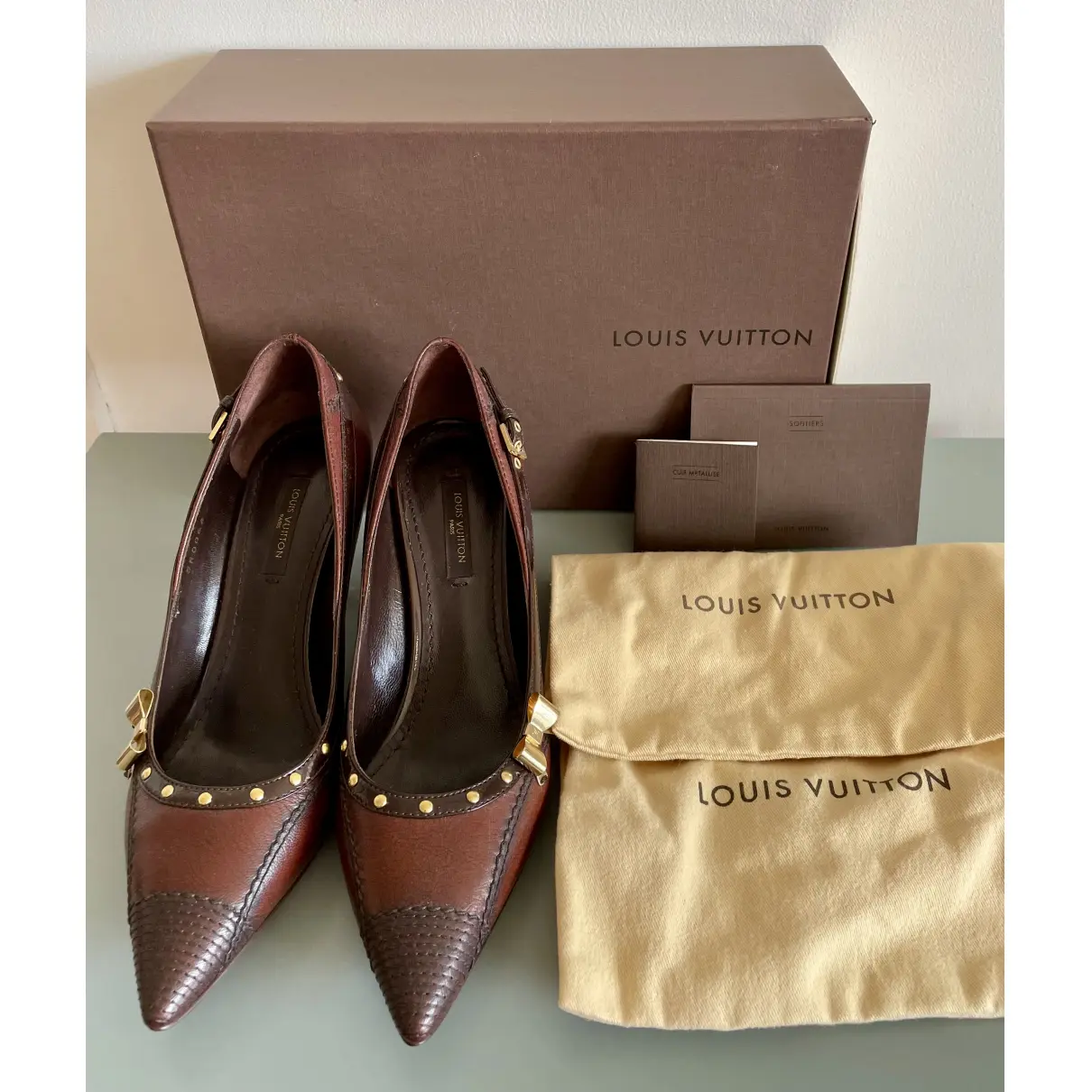 Leather heels Louis Vuitton - Vintage