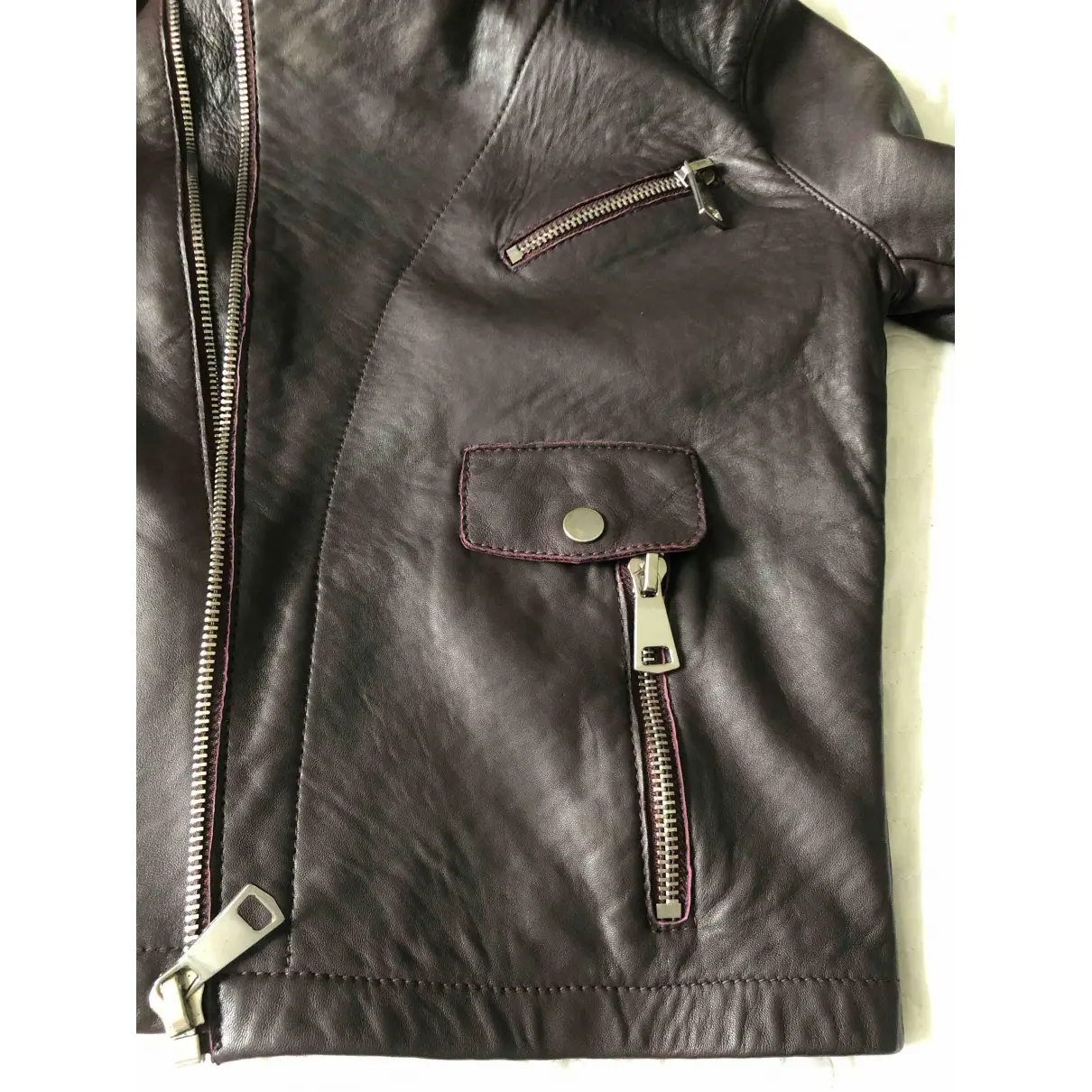 Leather short vest Maje