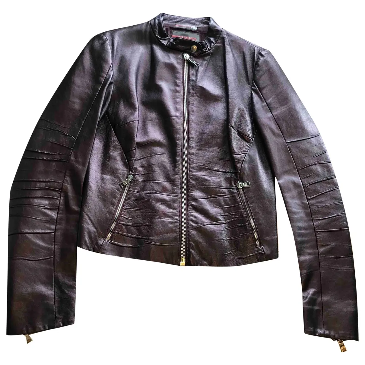Leather biker jacket Prada - Vintage