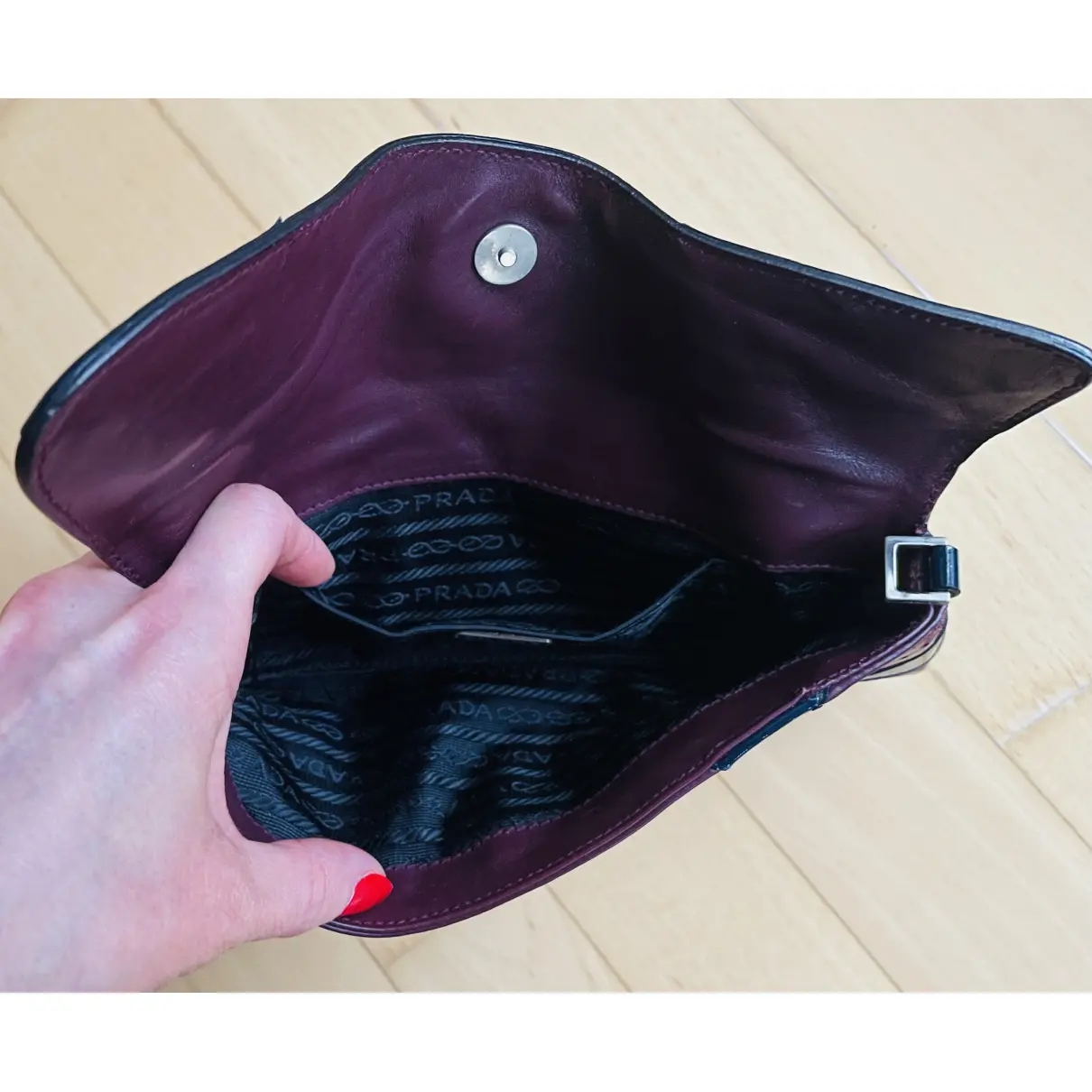 Leather clutch bag Prada - Vintage