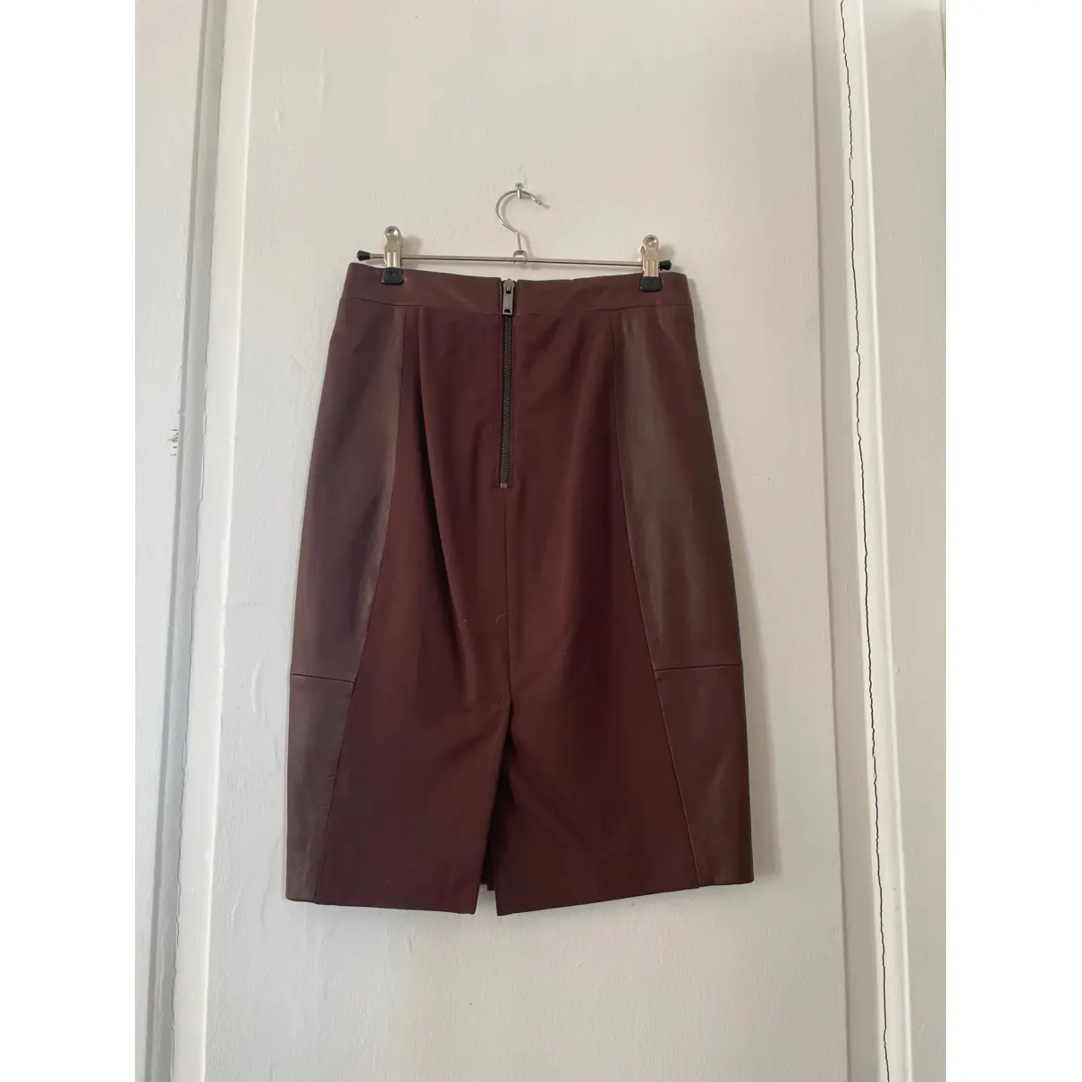 Buy Reiss Leather mid-length skirt online