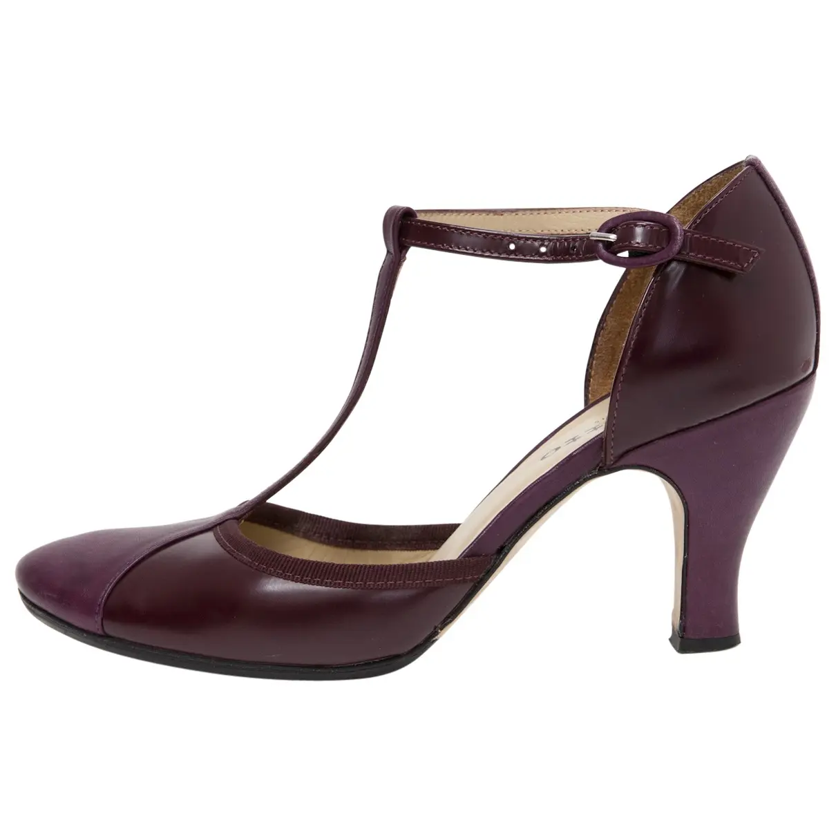 Burgundy Leather Heels Repetto