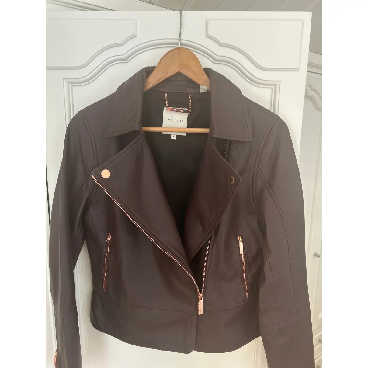 Buy Ted Baker Leather biker jacket online