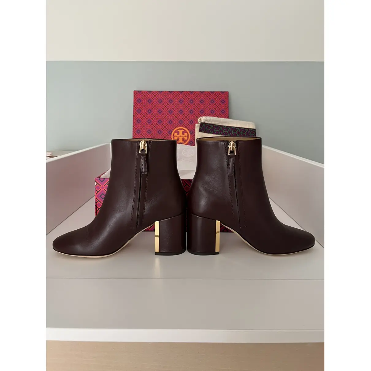 Leather biker boots Tory Burch