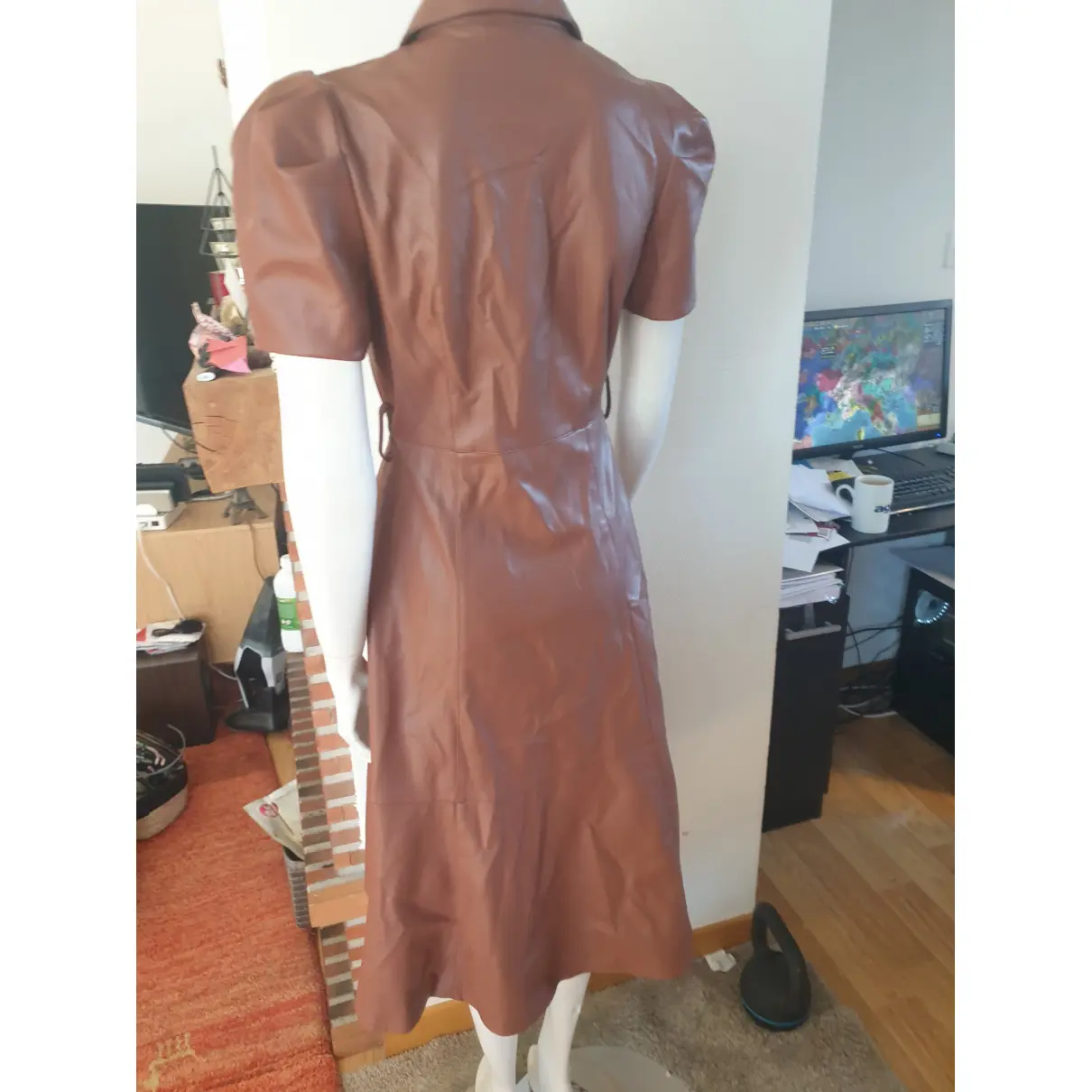 Buy Zara Leather maxi dress online