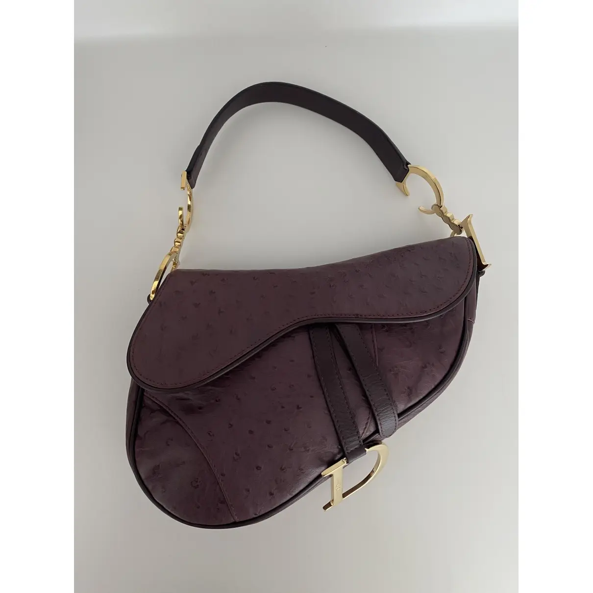 Saddle Vintage ostrich handbag Dior - Vintage