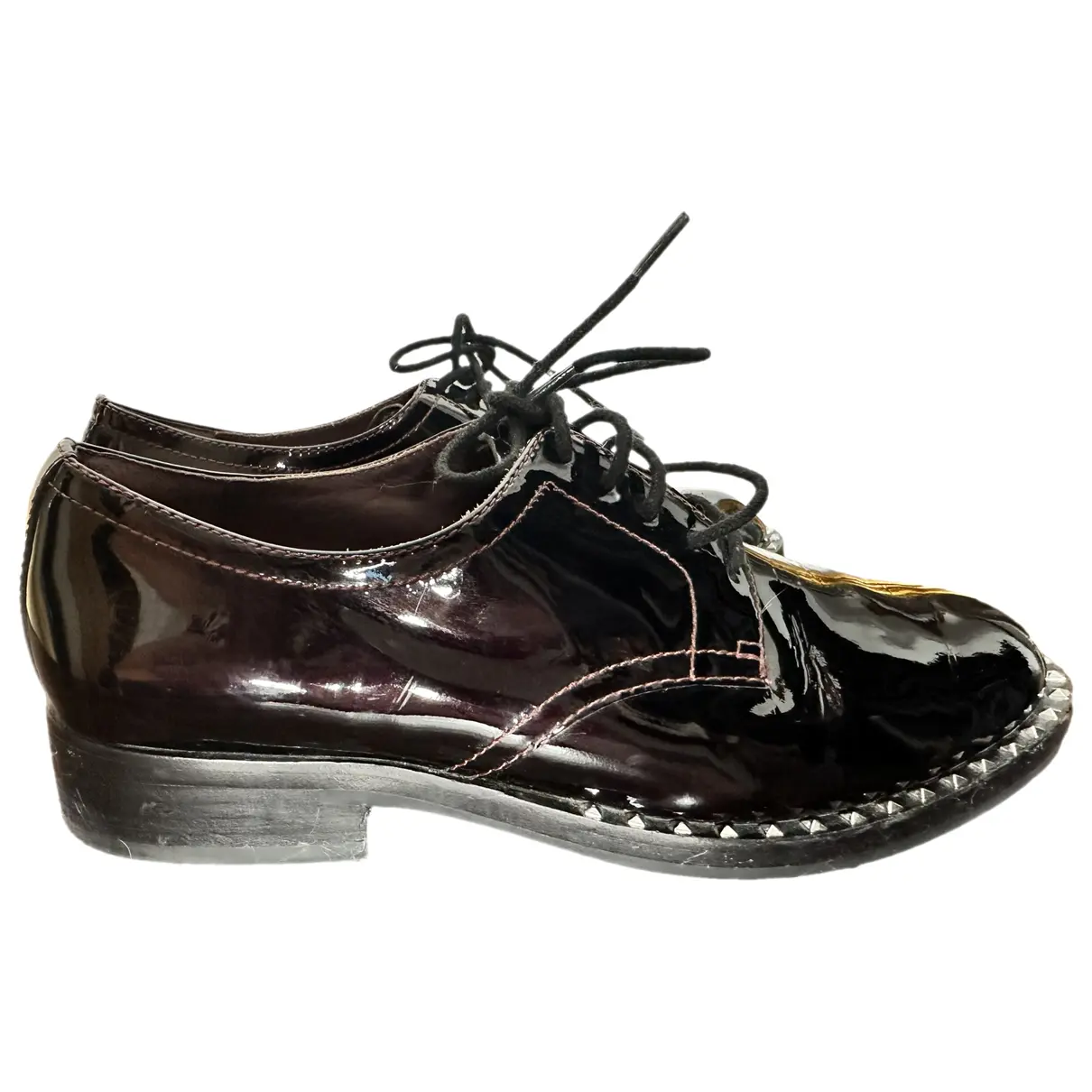 Patent leather lace ups