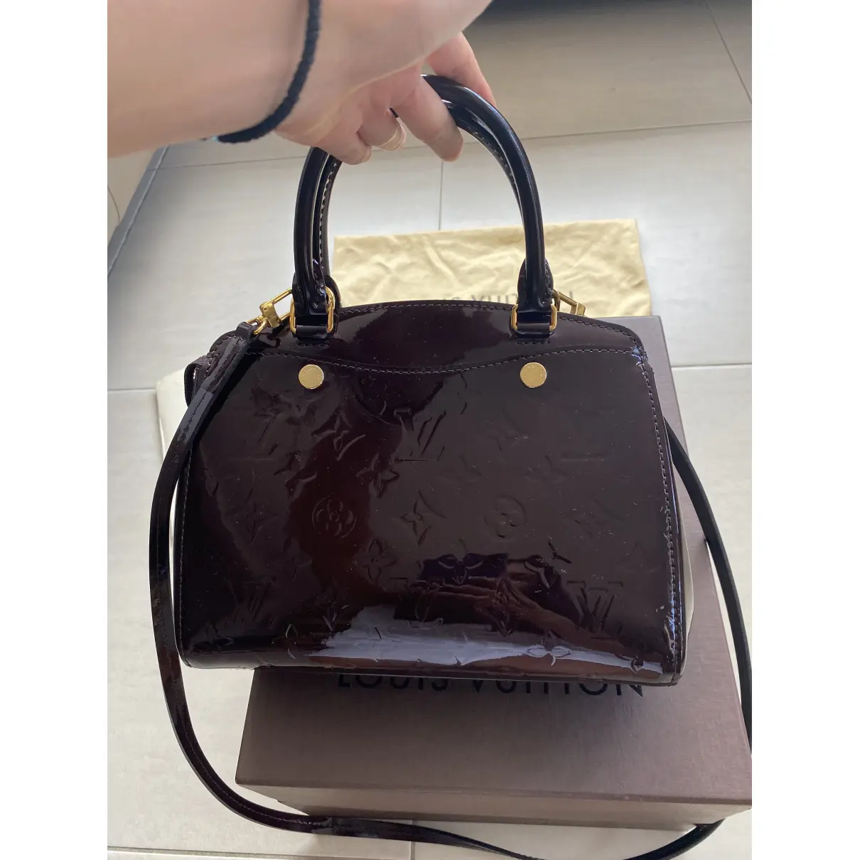 Buy Louis Vuitton Brera patent leather crossbody bag online