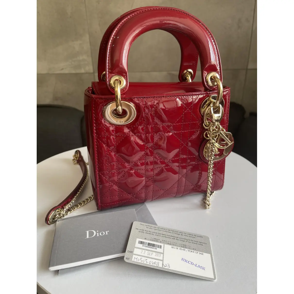 Buy Dior Lady Dior patent leather handbag online
